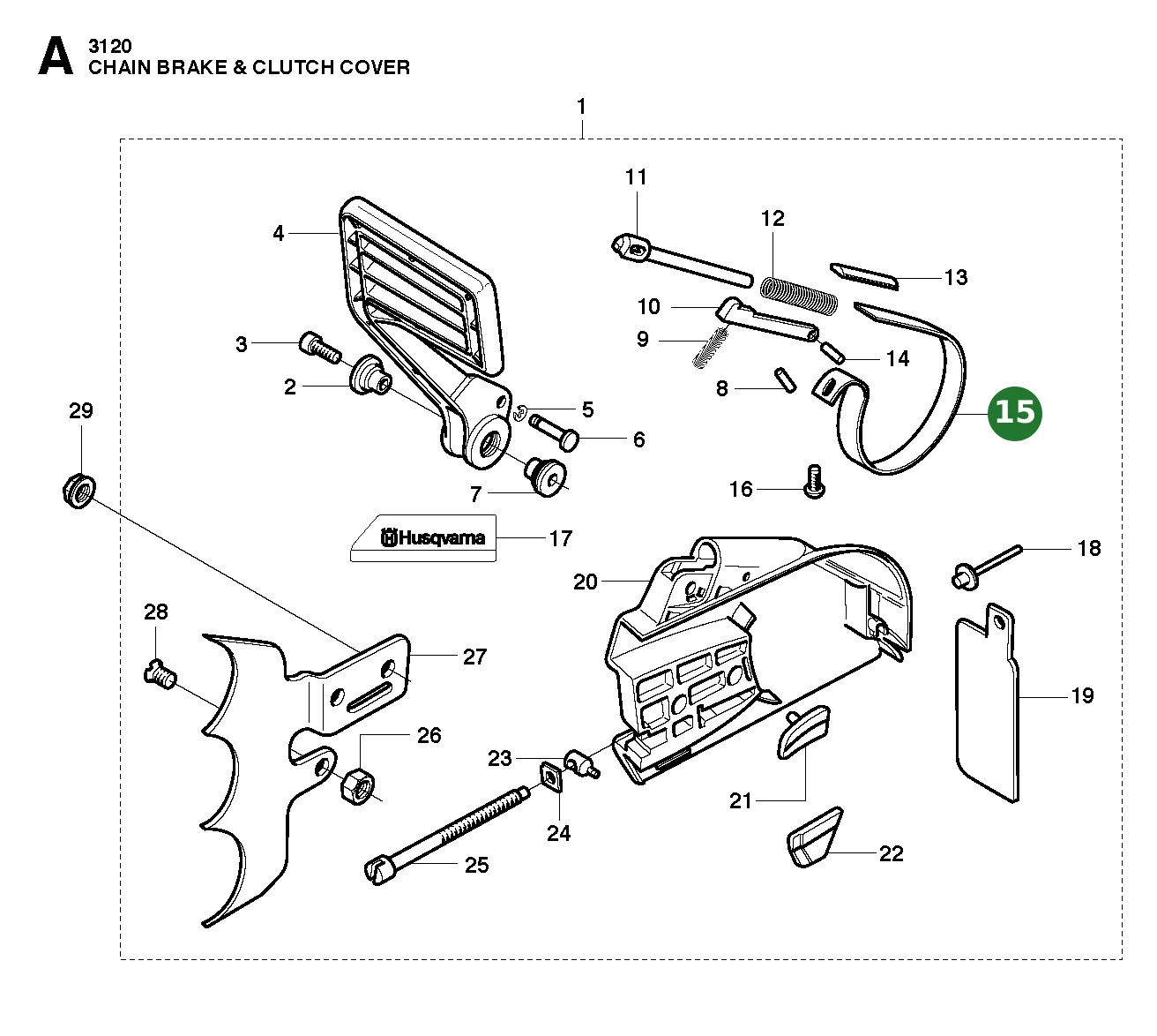 Bremsband f&uuml;r Husqvarna Motors&auml;gen 3120, 3120 XP