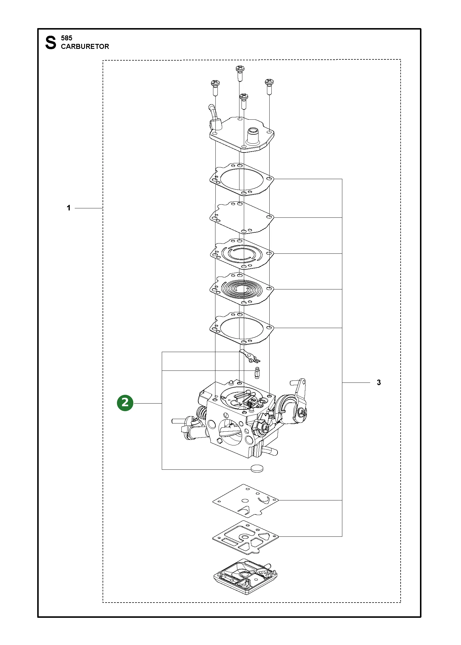 Reparatursatz f&uuml;r Husqvarna Motors&auml;gen 585, 592...