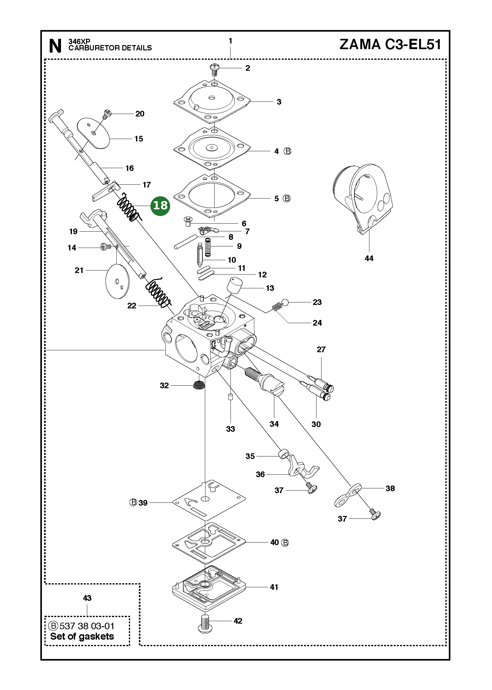 Feder f&uuml;r Husqvarna Motors&auml;gen 340, 345...