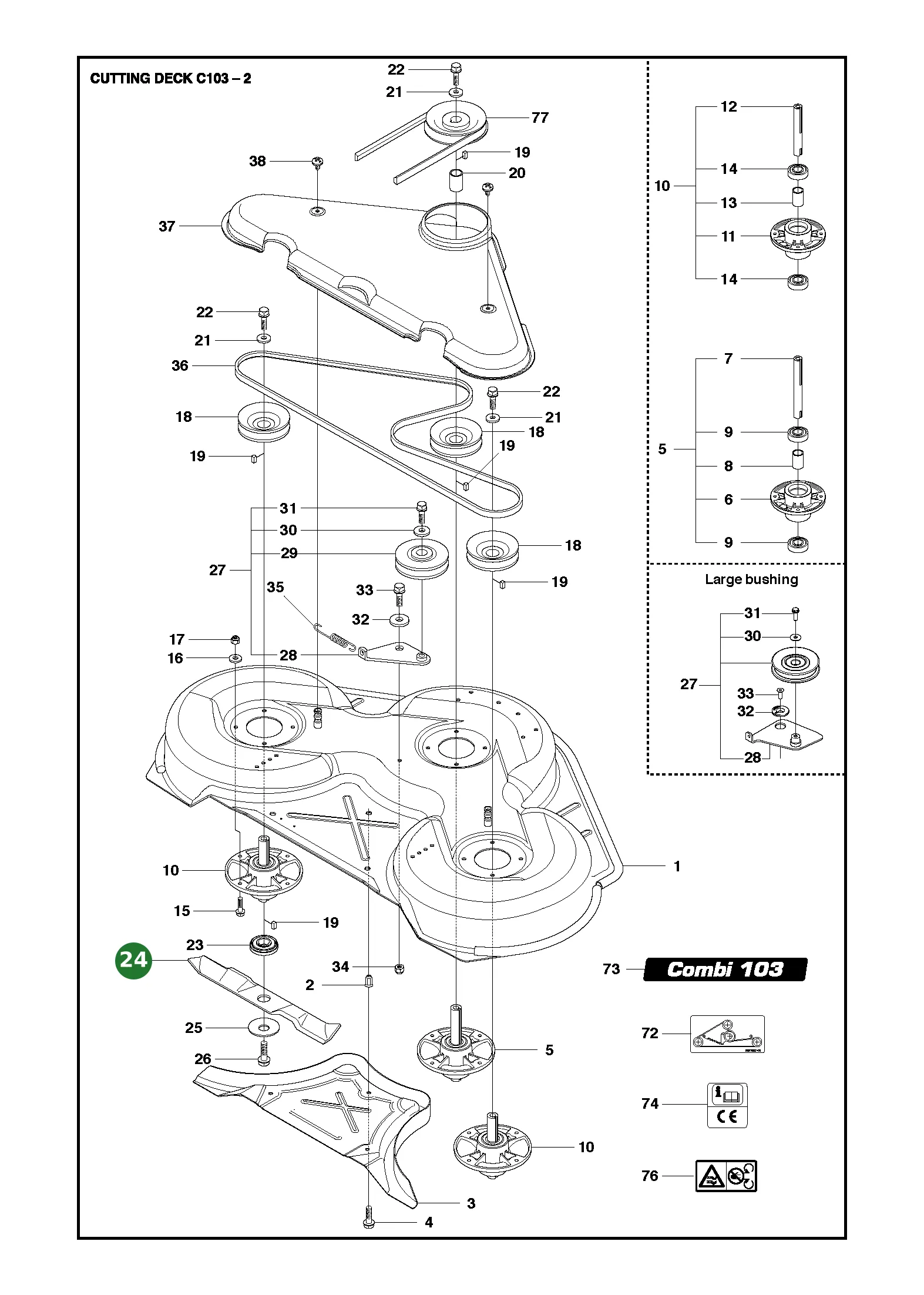 Klinge f&uuml;r Husqvarna Aufsitzrasenm&auml;her
