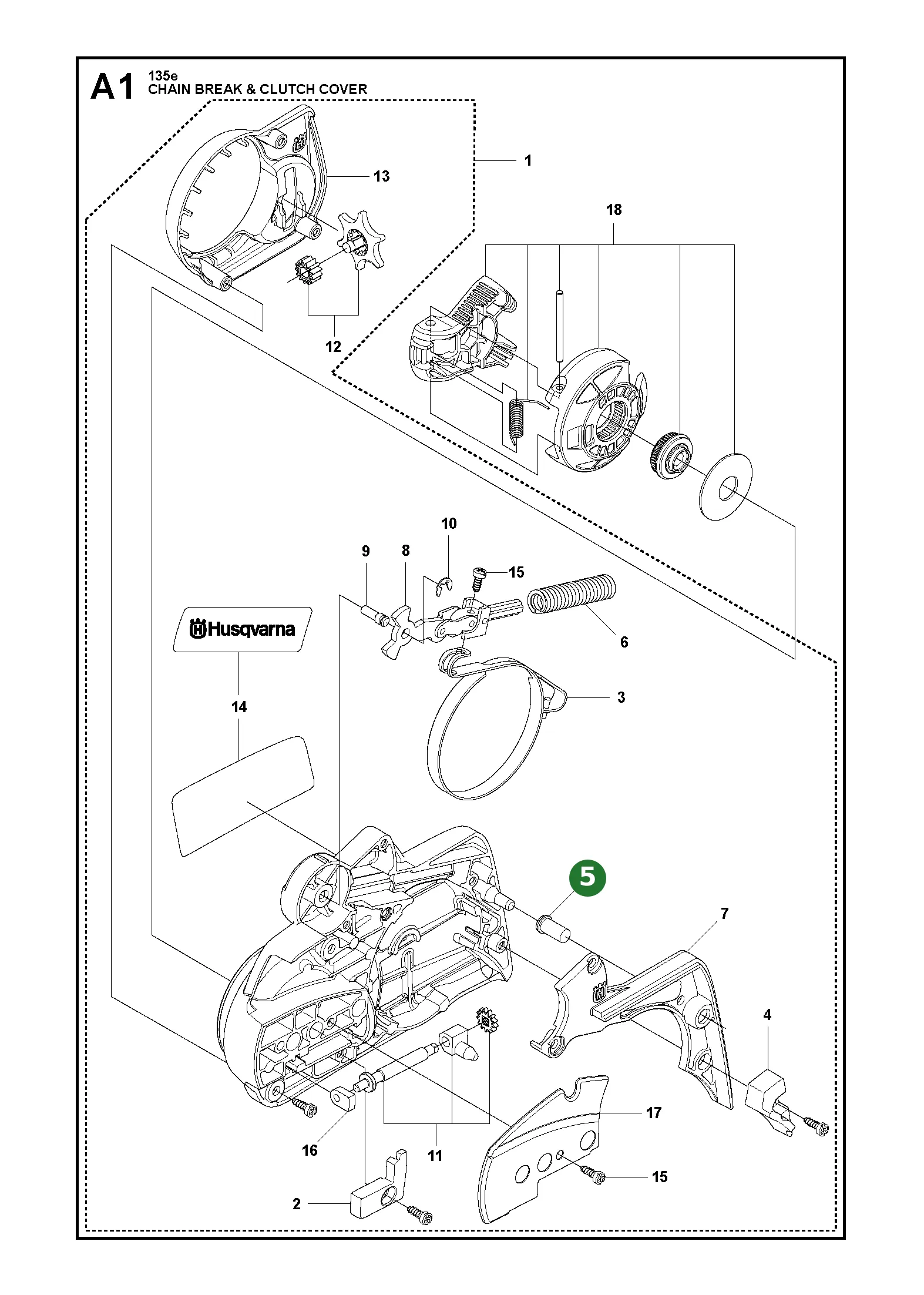 F&uuml;hrungsh&uuml;lse f&uuml;r Husqvarna Motors&auml;gen