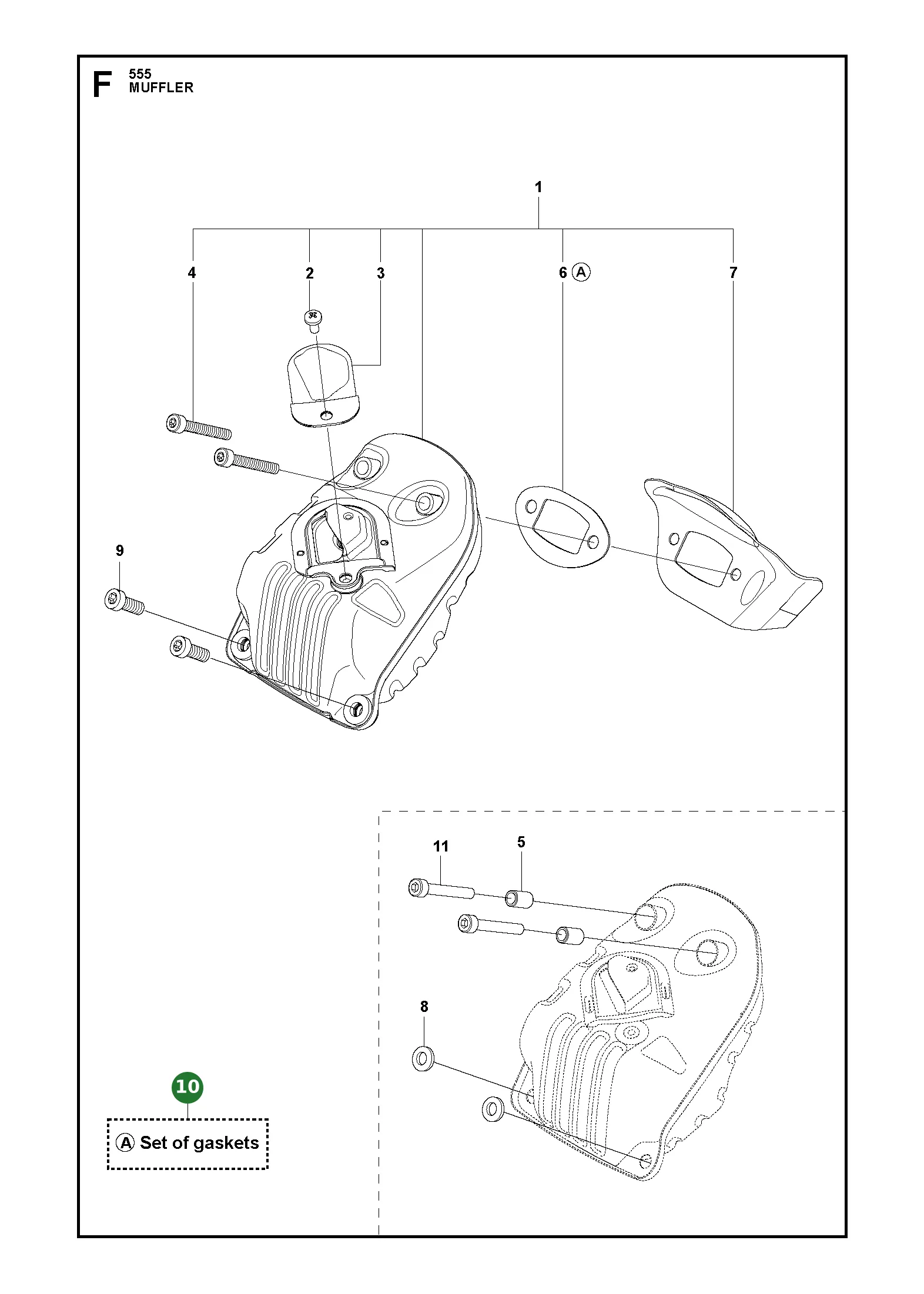 Dichtungssatz f&uuml;r Husqvarna Motors&auml;gen 555,...