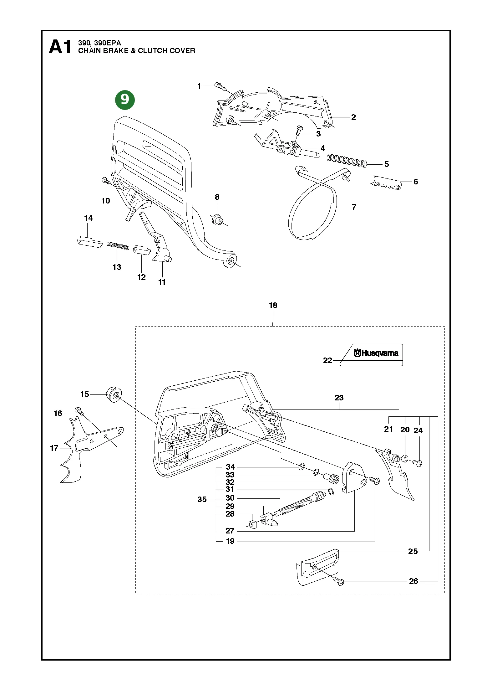 Handschutz f&uuml;r Husqvarna Motors&auml;gen 385 XP, 390...