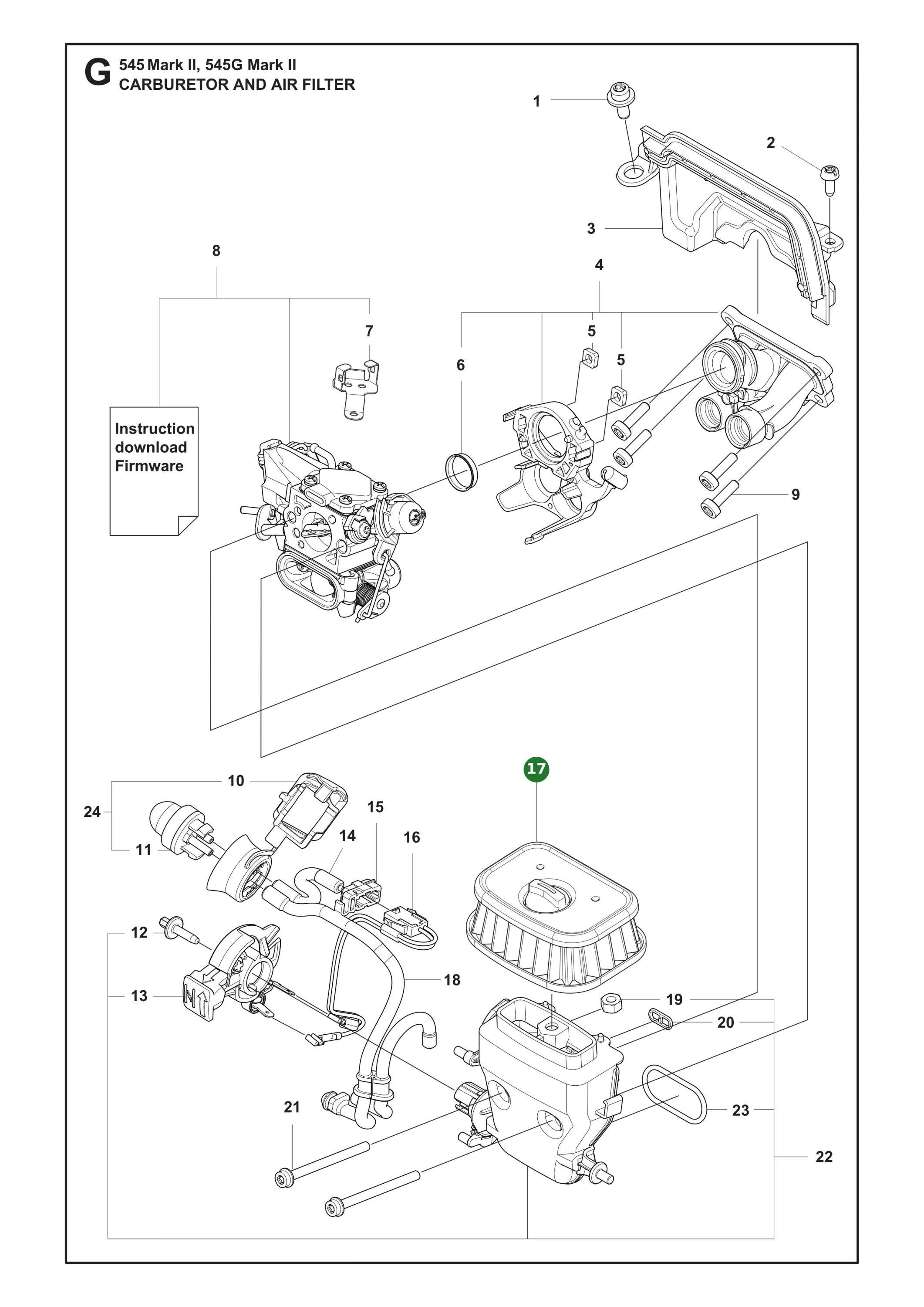 Luftfilter f&uuml;r Husqvarna Motors&auml;gen