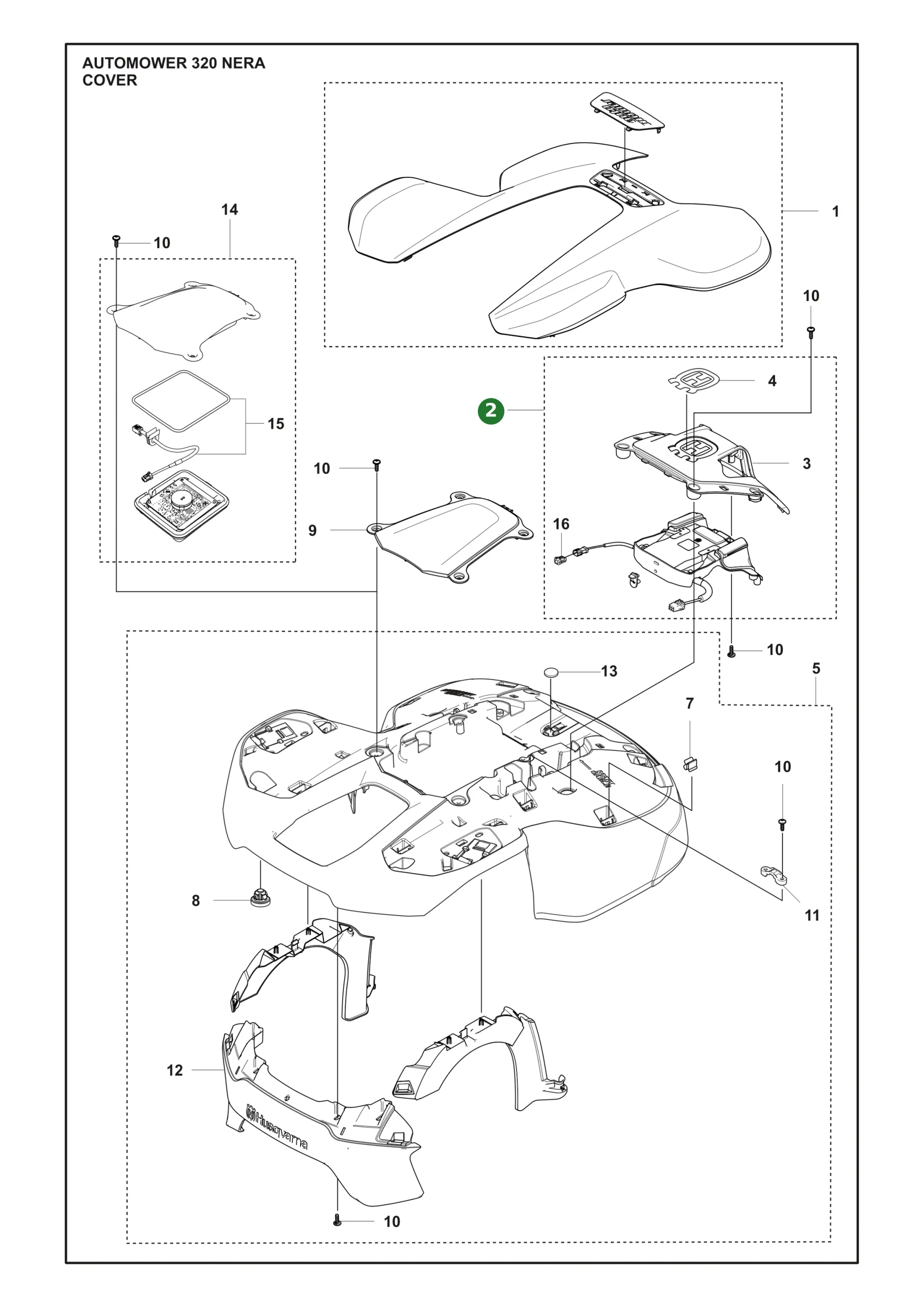 Original Husqvarna Abdeckungssatz Lademodul vorne...