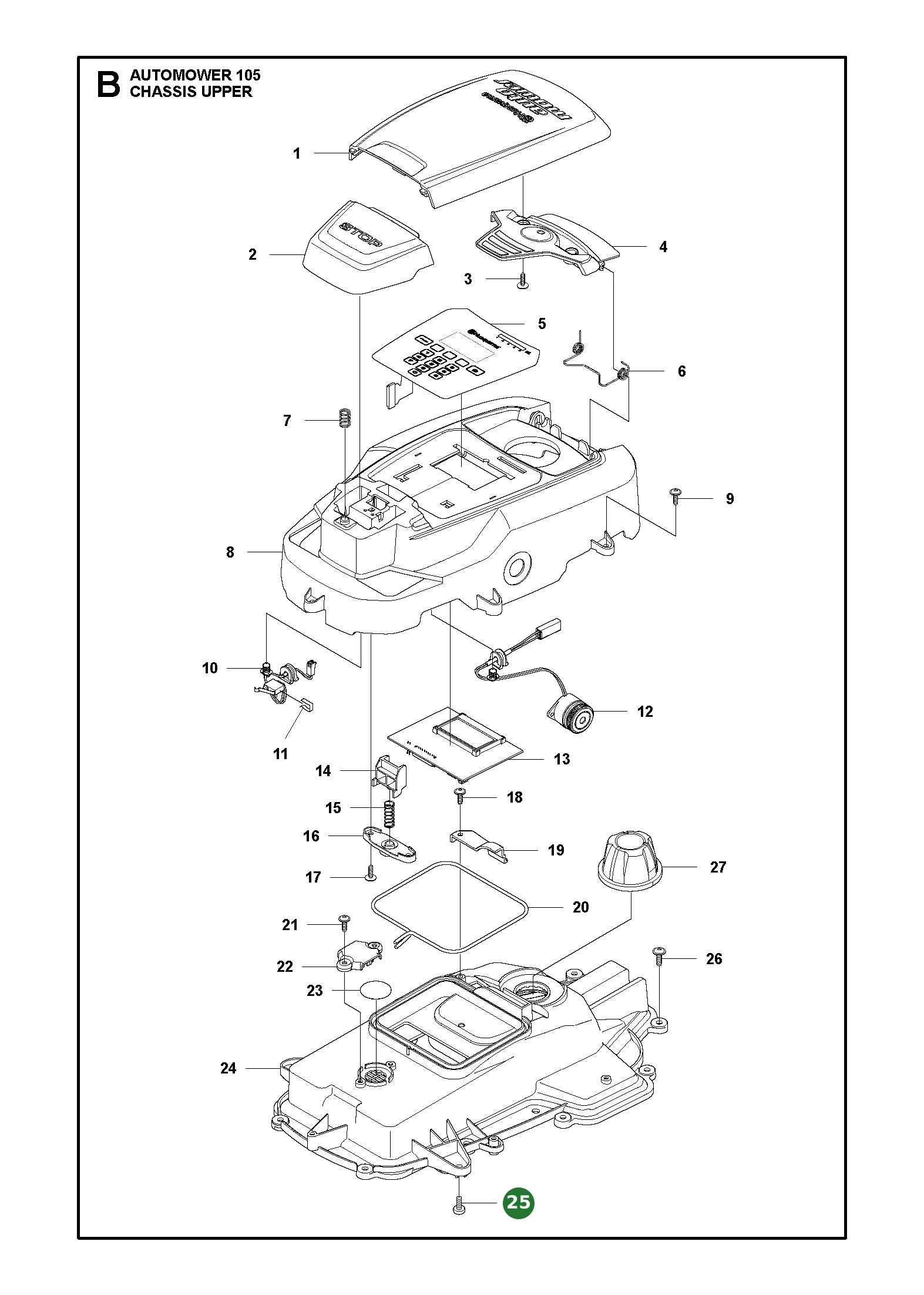 Schraube f&uuml;r Gummid&auml;mpfer Automower 305, 308,...