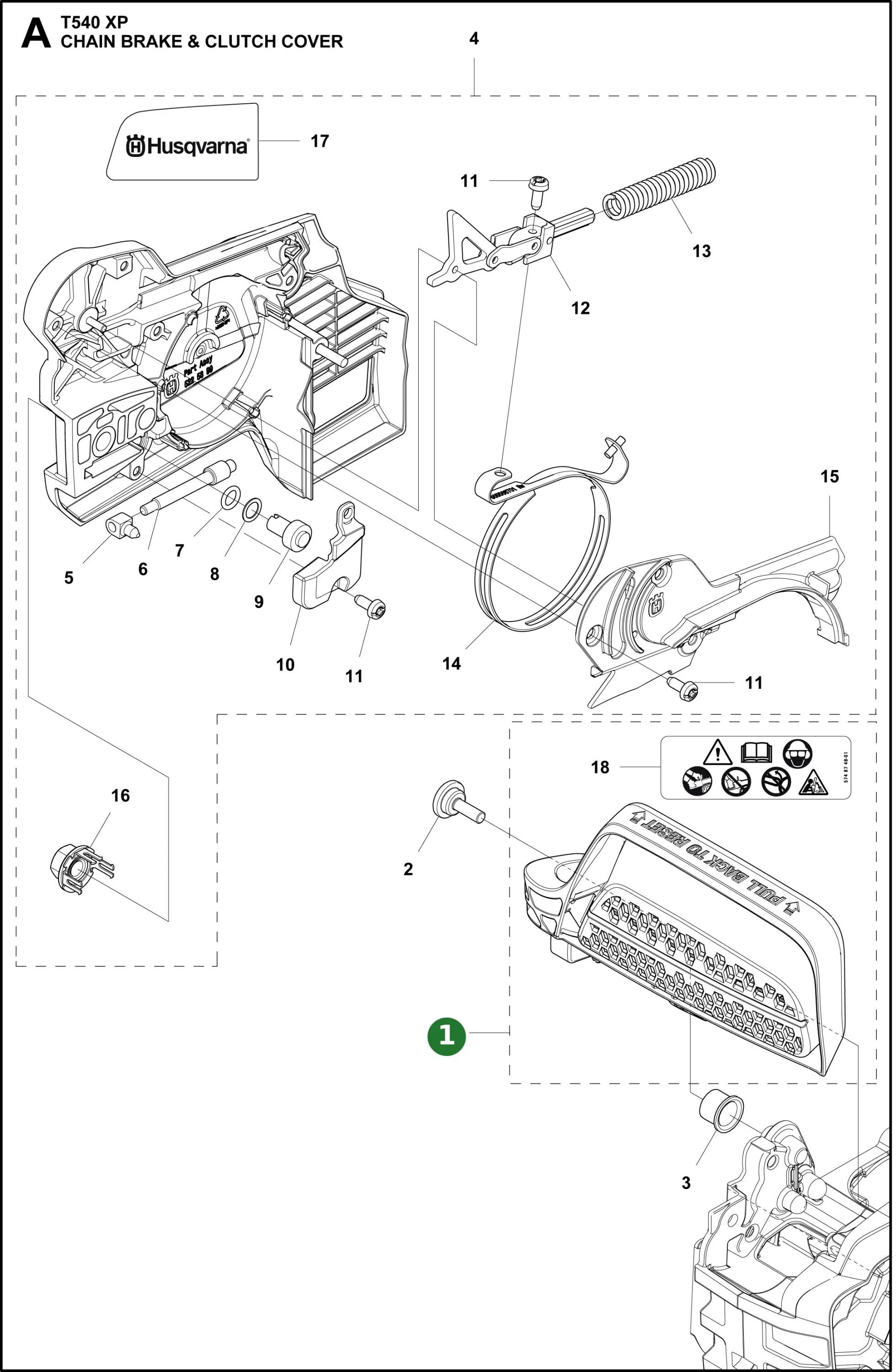 R&uuml;ckschlagschutz Kpl. f&uuml;r Husqvarna...