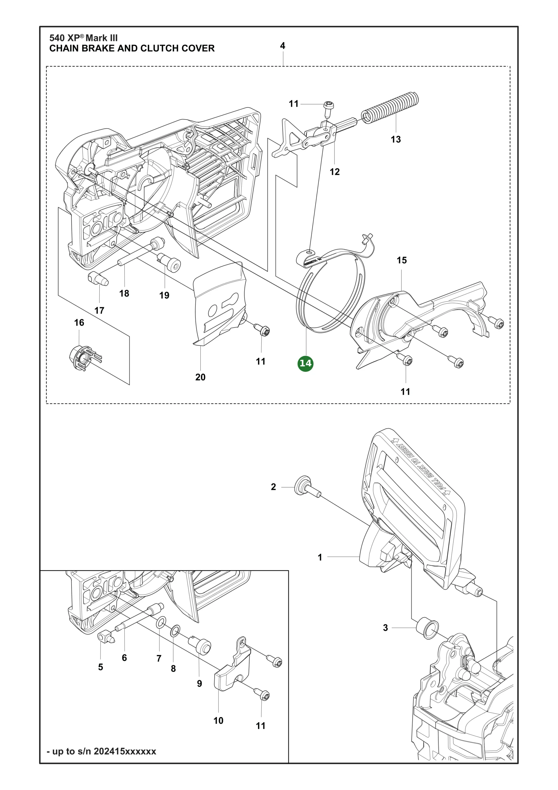 Bremsband Kpl. f&uuml;r Husqvarna Motors&auml;gen 540 XP...