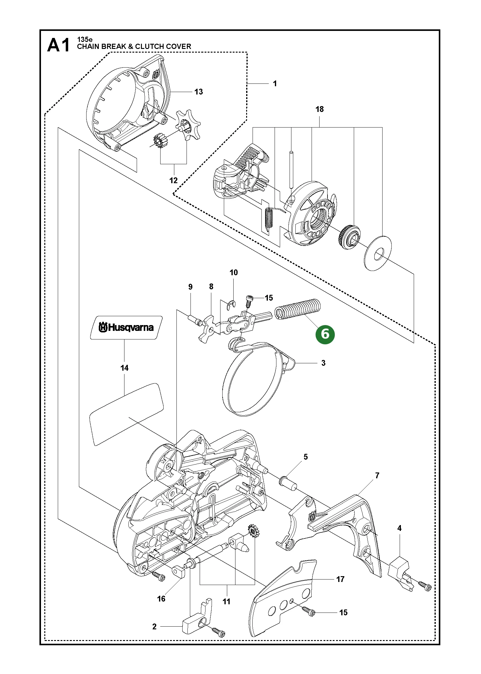 Bremsfeder f&uuml;r Husqvarna Motors&auml;gen