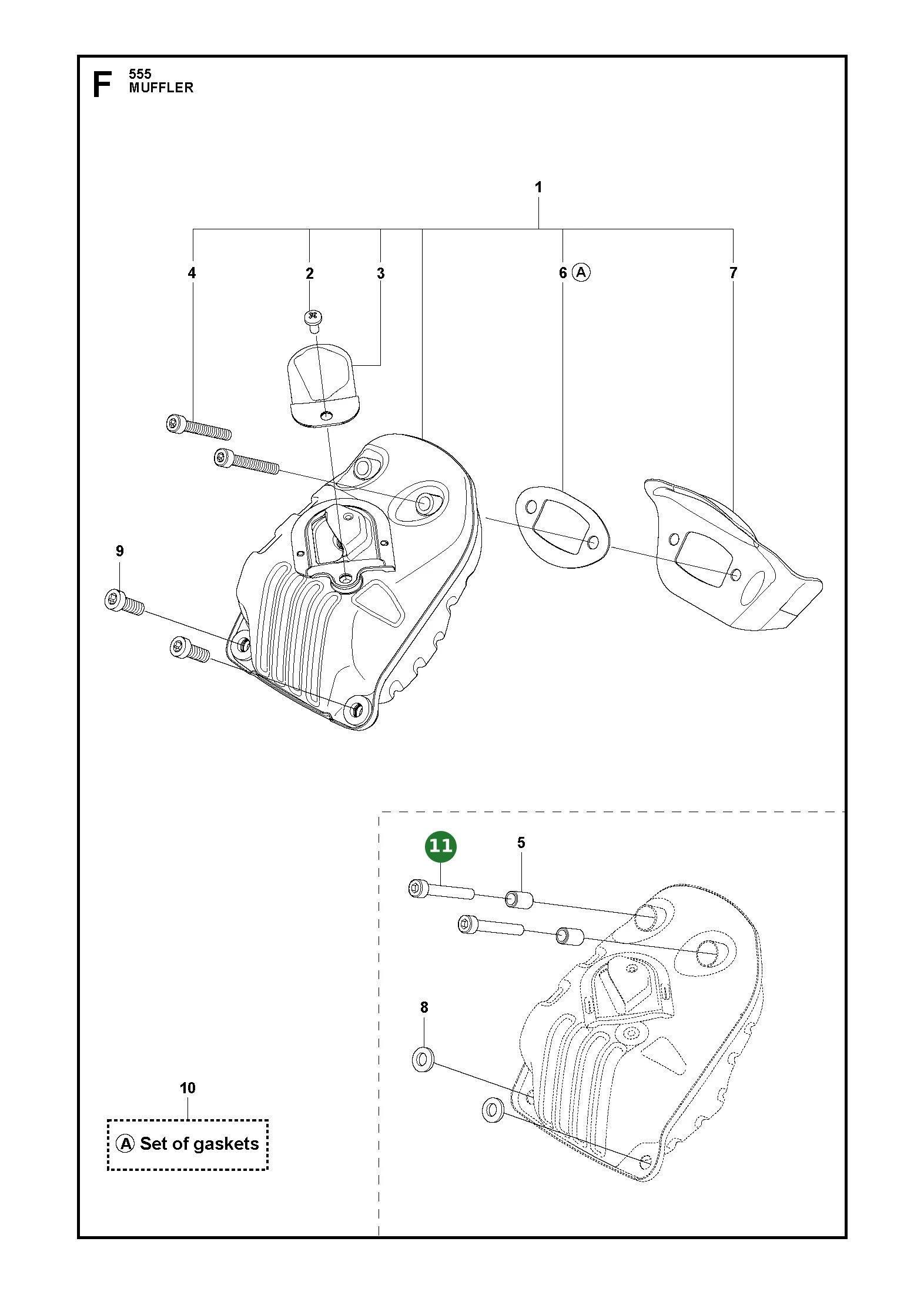 Schraube f&uuml;r Husqvarna Motors&auml;gen 555, 556, 560...