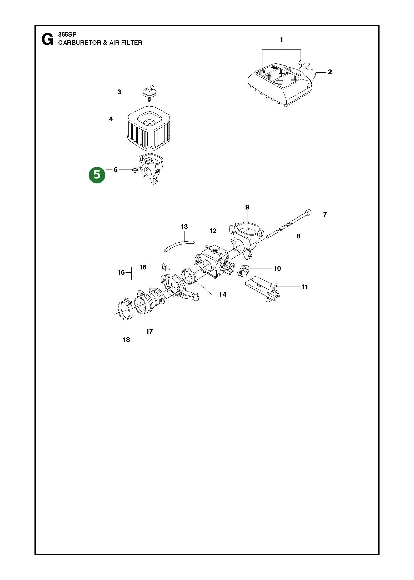 Filterhalter f&uuml;r Husqvarna Motors&auml;gen 362 XP,...