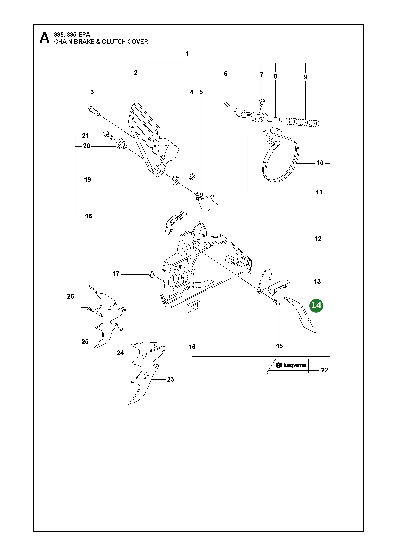 Splitterschutz f&uuml;r Husqvarna Motors&auml;gen 281,...