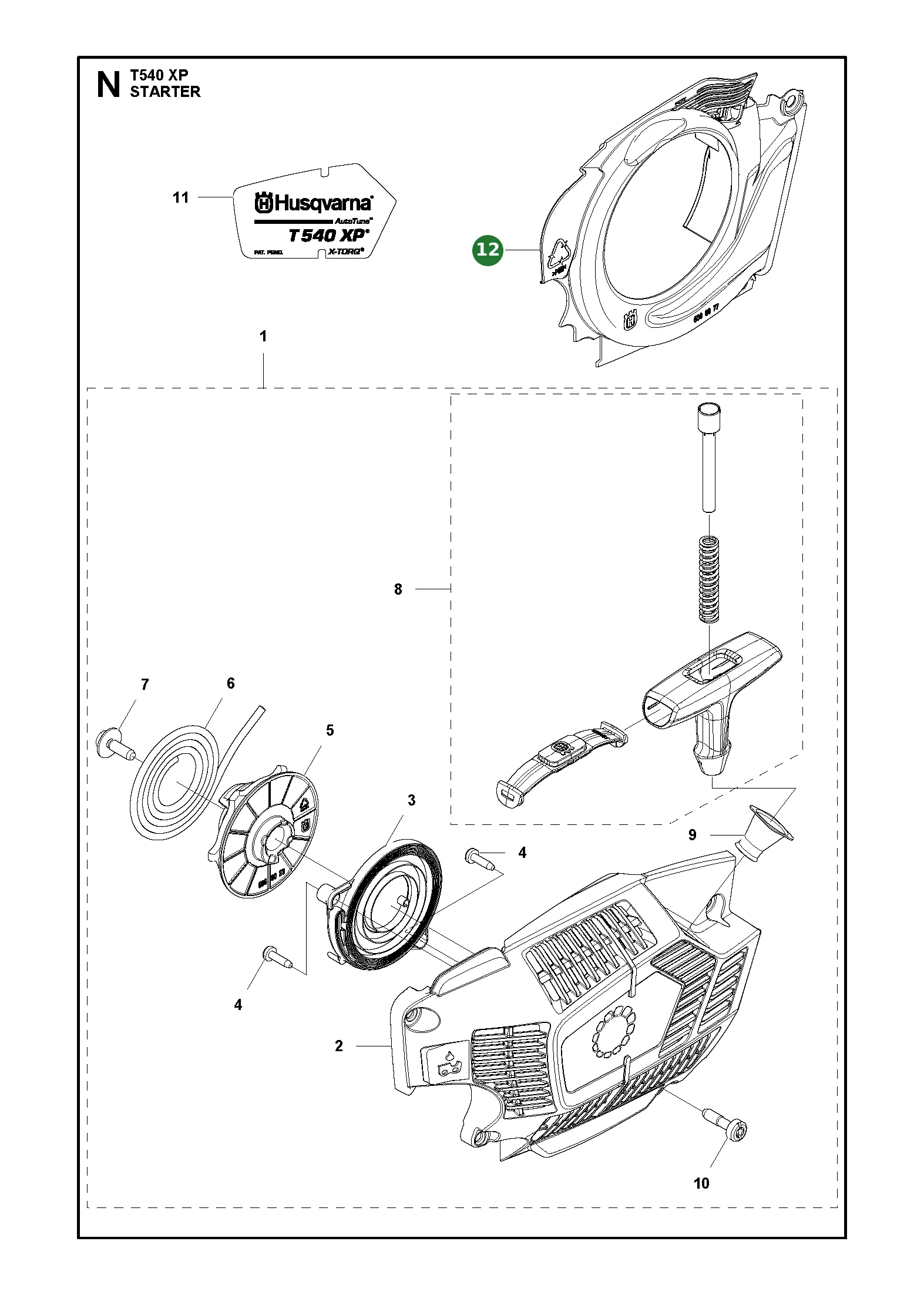 Luftleitblech f&uuml;r Husqvarna Motors&auml;gen T540 XP,...