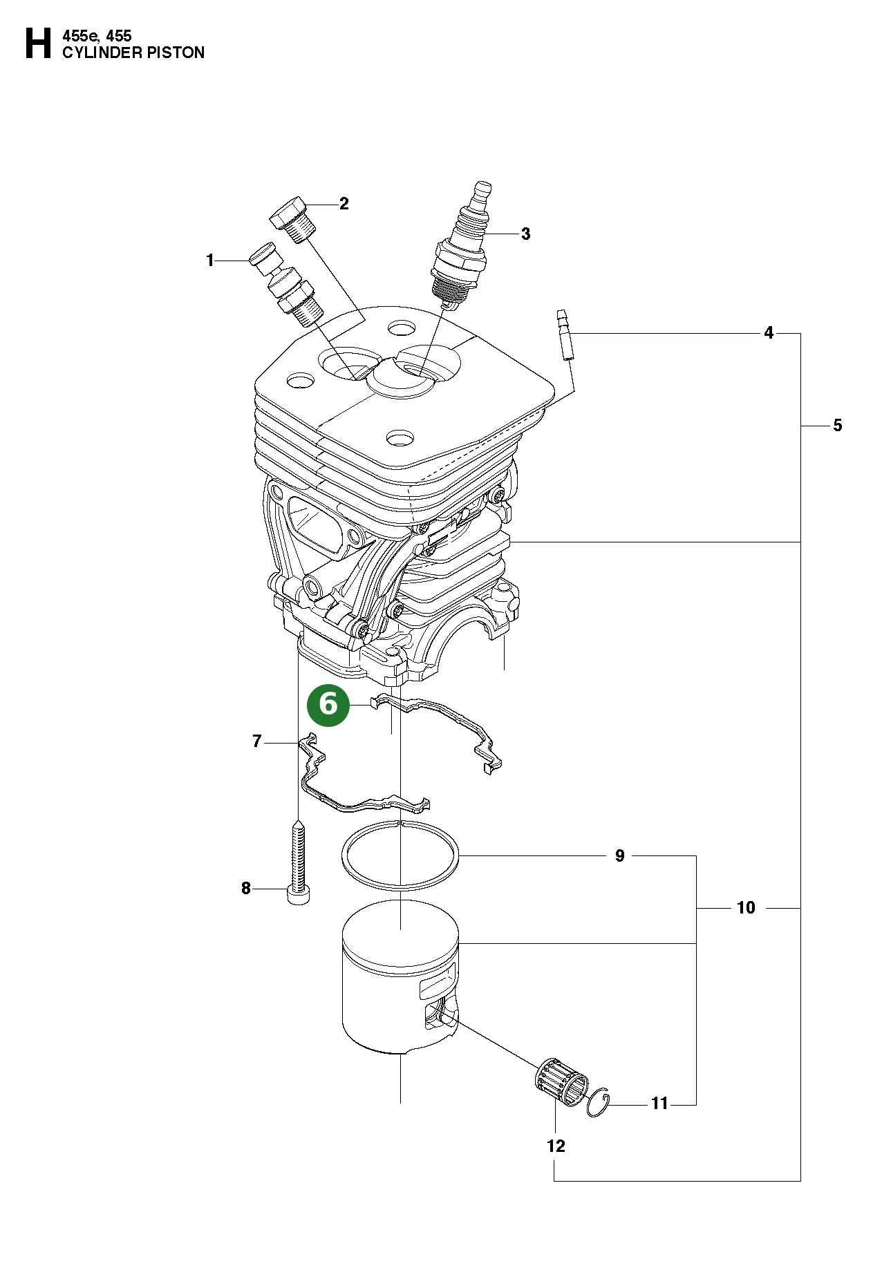 Dichtung f&uuml;r Husqvarna Motors&auml;gen 461, 455...