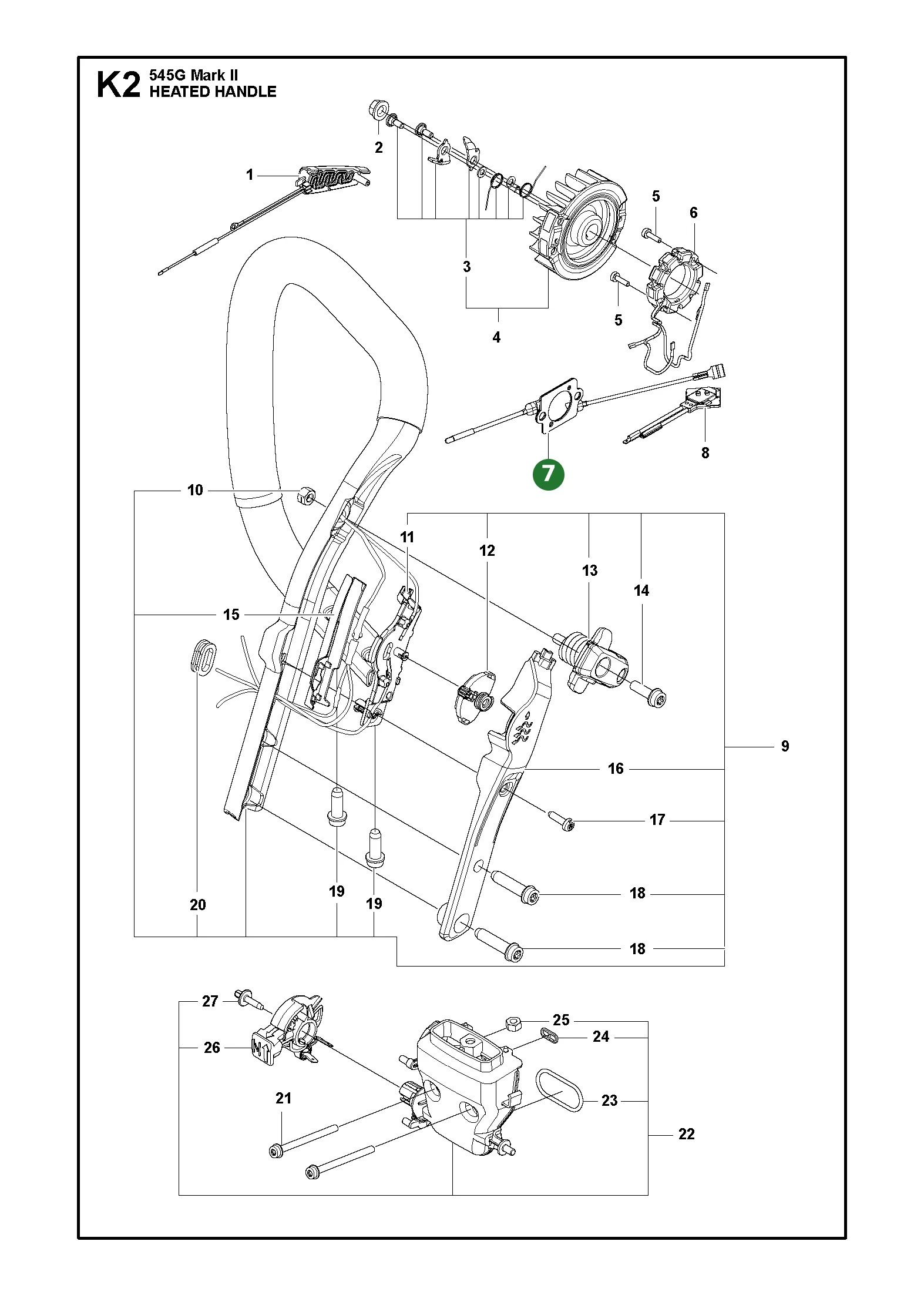 Folienelement f&uuml;r Husqvarna Motors&auml;gen 545 II,...