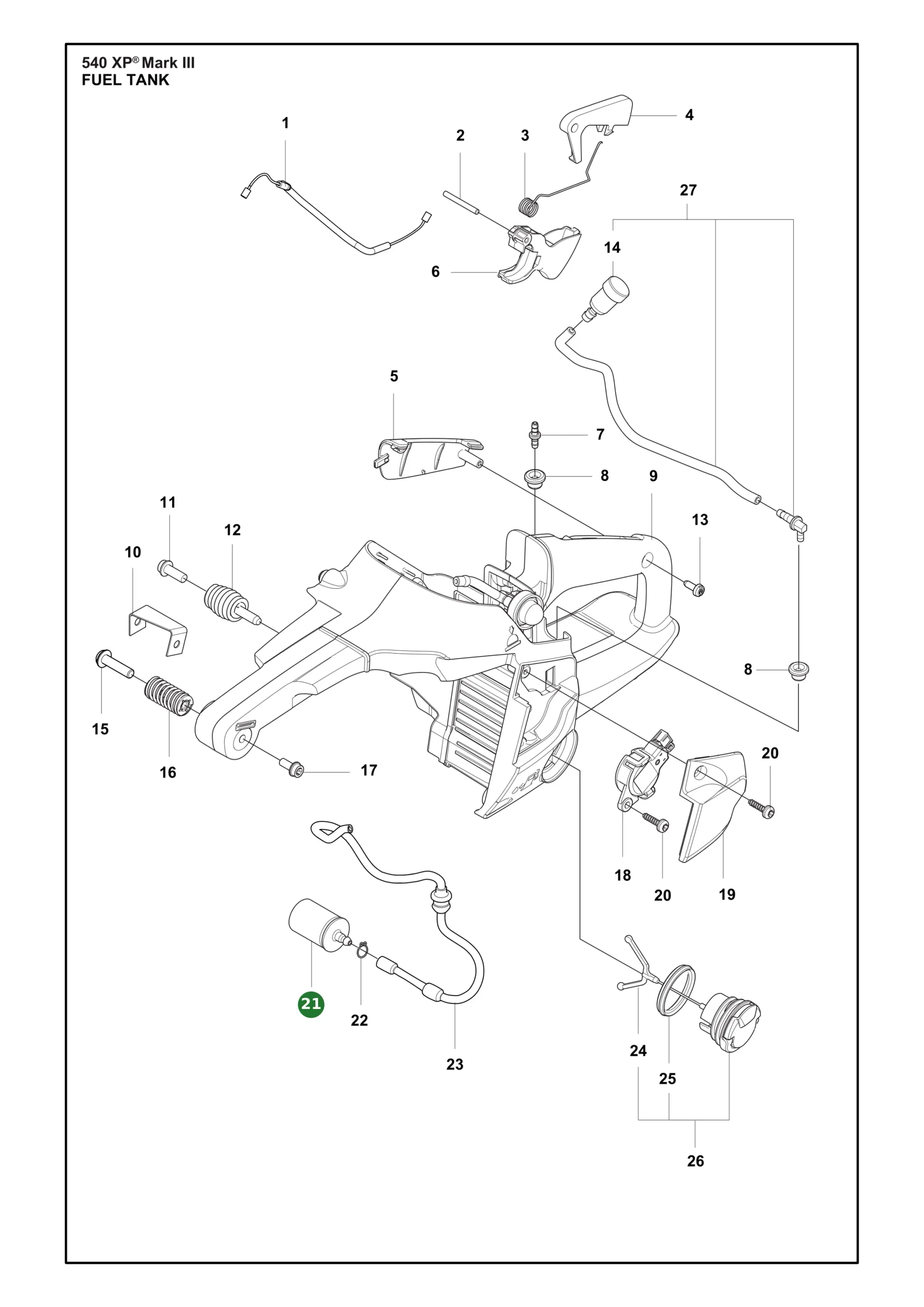 Kraftstofffilter f&uuml;r Husqvarna Motors&auml;gen