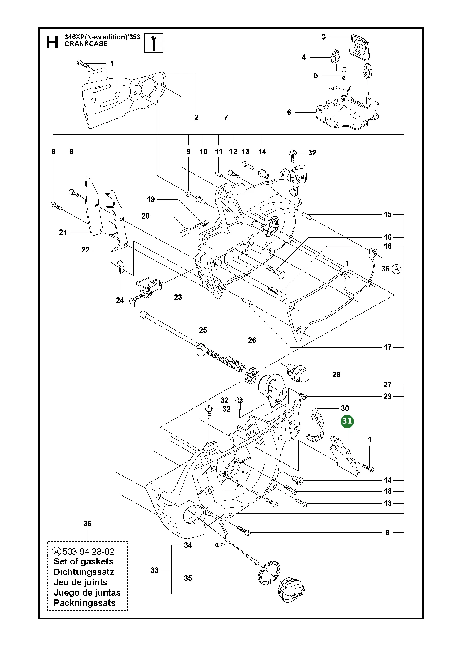 Luftd&uuml;se f&uuml;r Husqvarna Motors&auml;gen 340,...