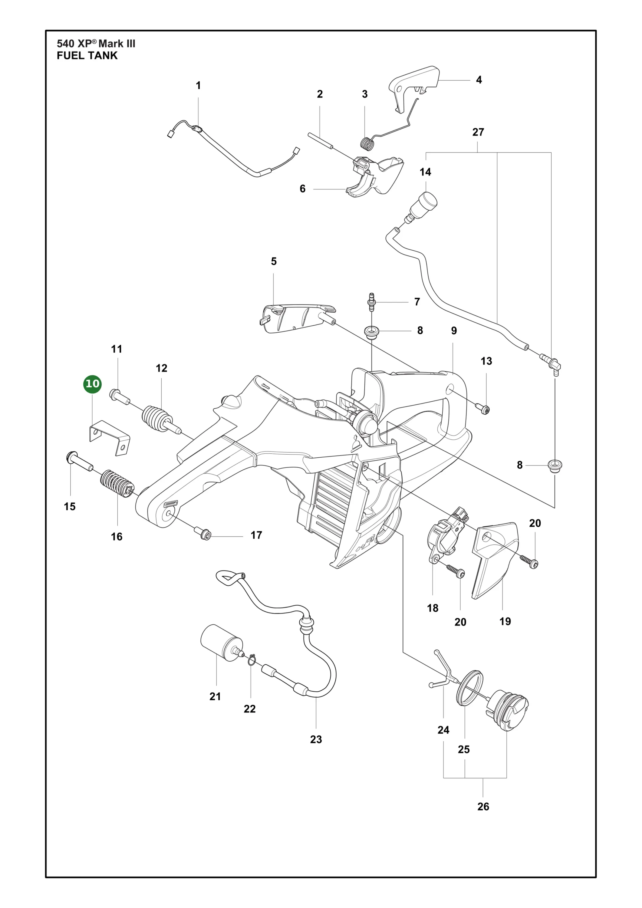 Spannband f&uuml;r Husqvarna Motors&auml;gen 540 XP III,...