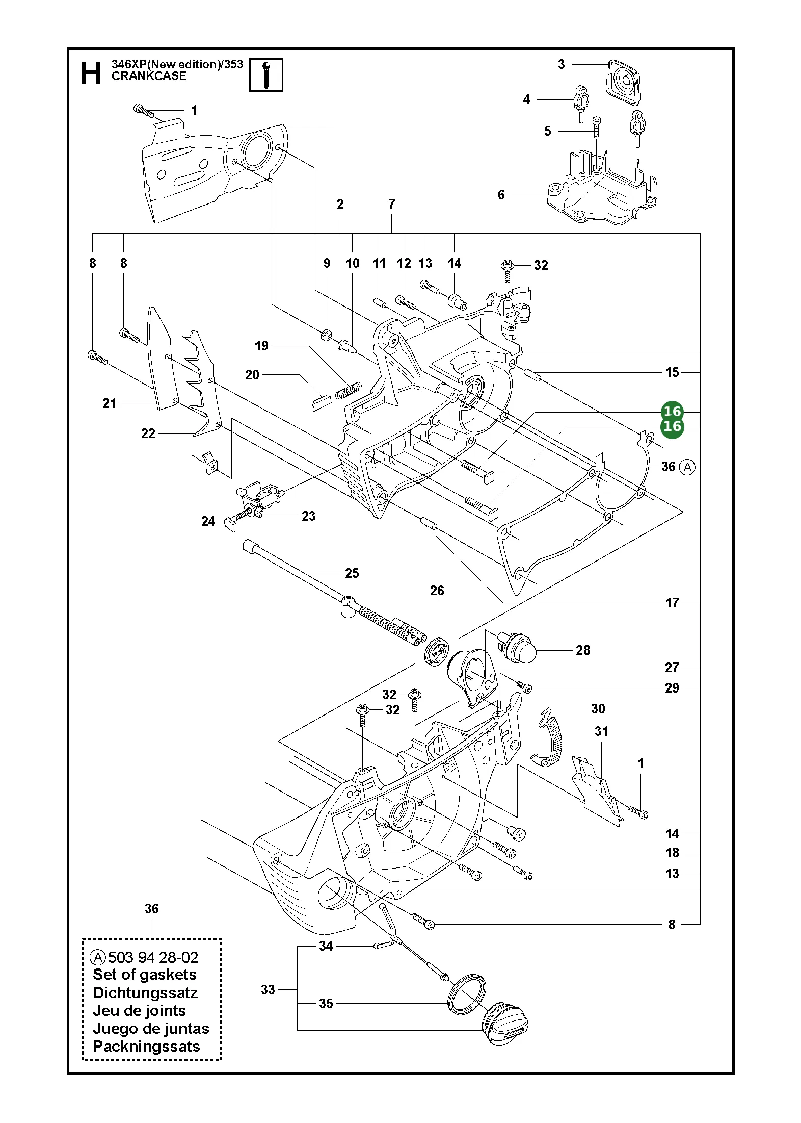 Schienenbolzen f&uuml;r Husqvarna Motors&auml;gen 340,...