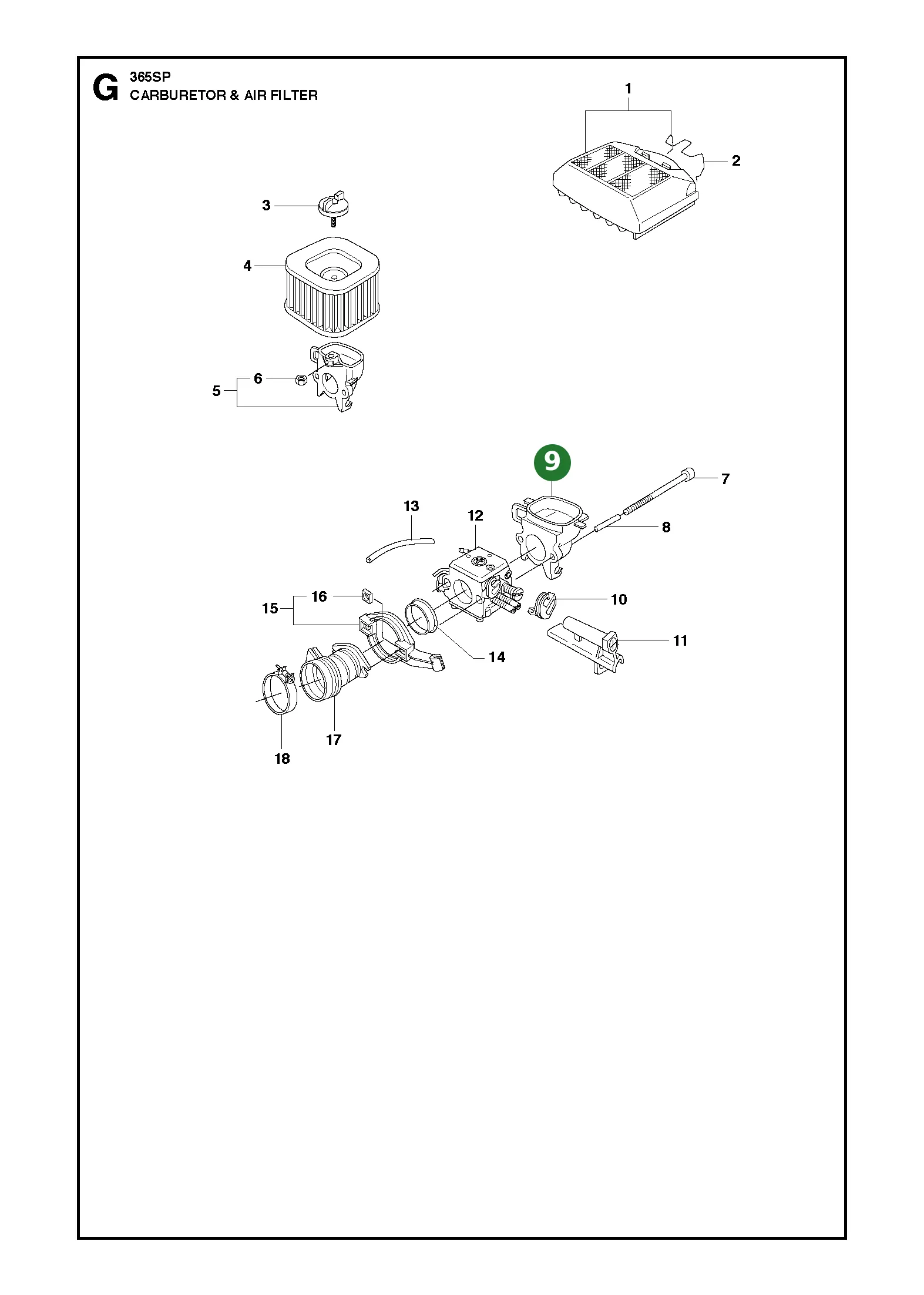 Filterhalter f&uuml;r Husqvarna Motors&auml;gen 362, 362...
