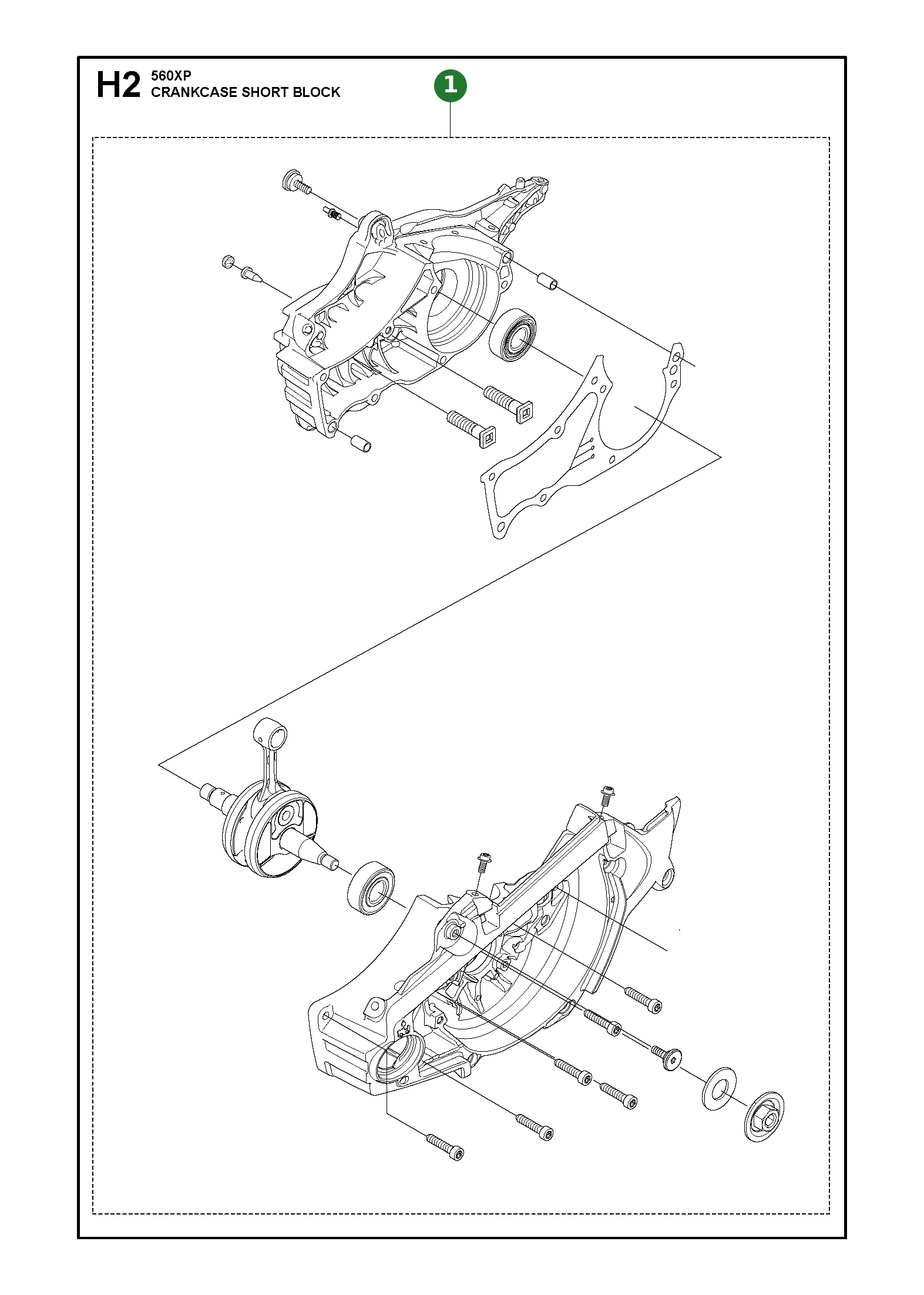 Short Block f&uuml;r Husqvarna Motors&auml;gen 560 XP,...