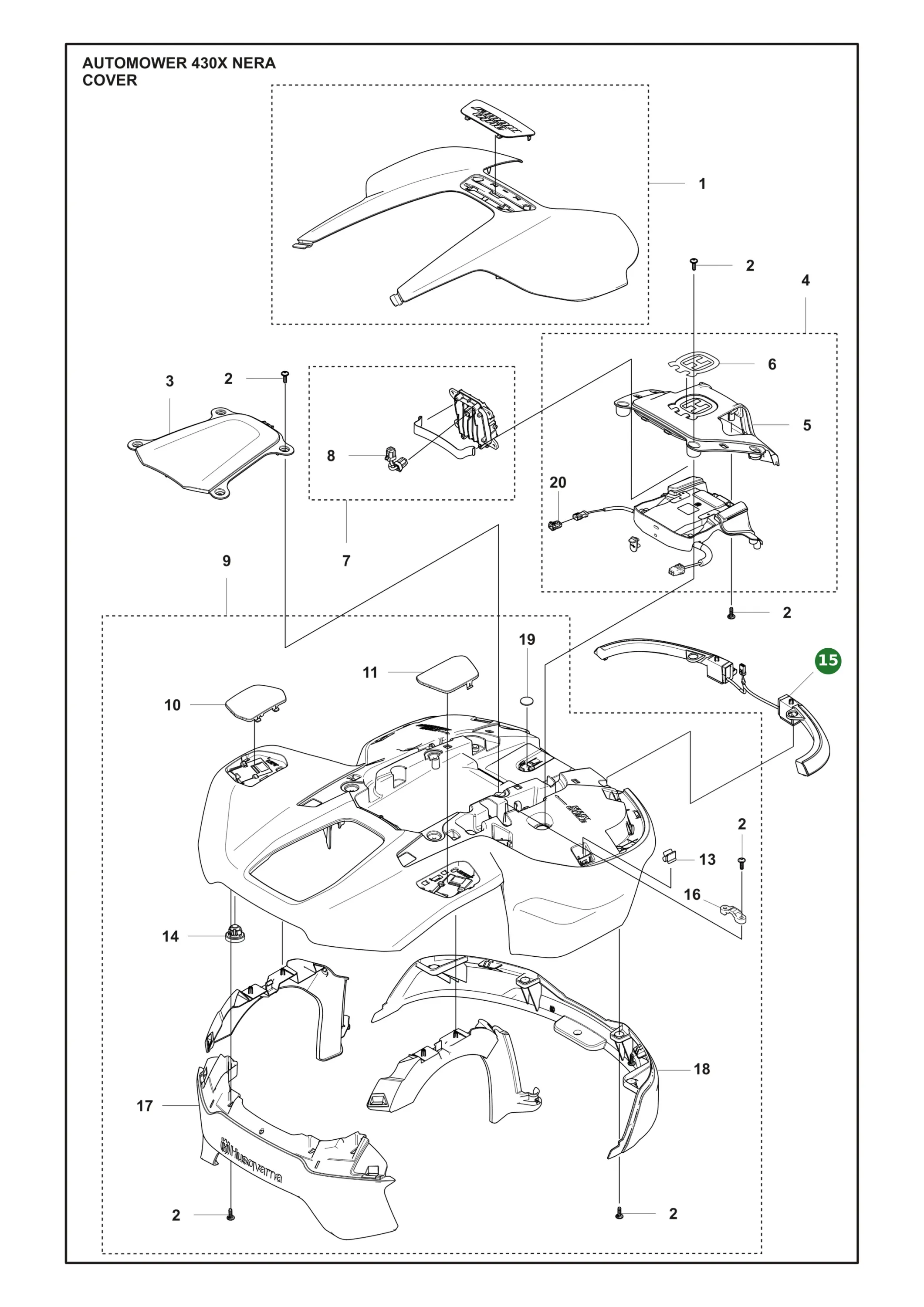 Original Husqvarna LED-Beleuchtung wei&szlig; mit...