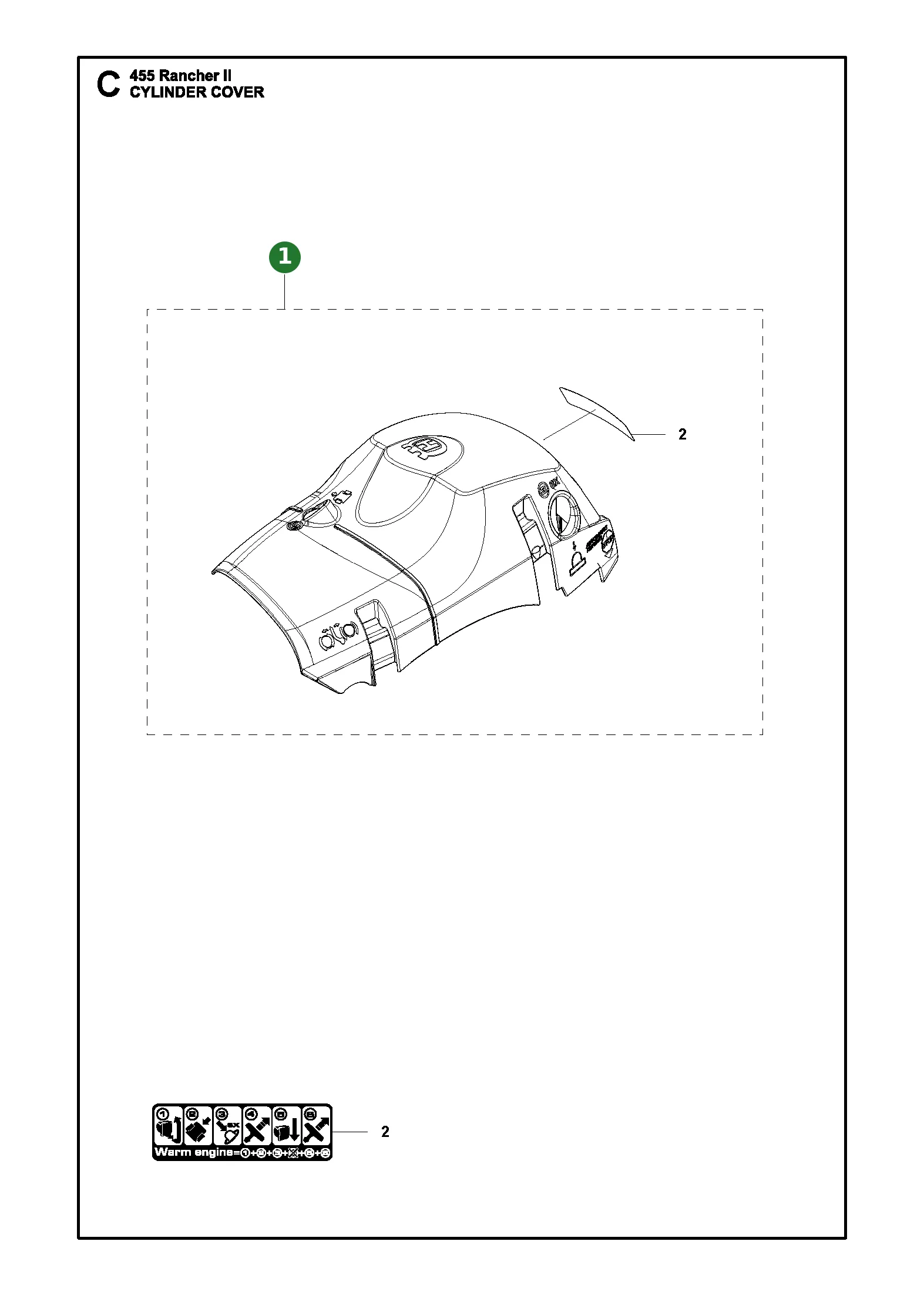 Zylinderdeckel f&uuml;r Husqvarna Motors&auml;gen 455...