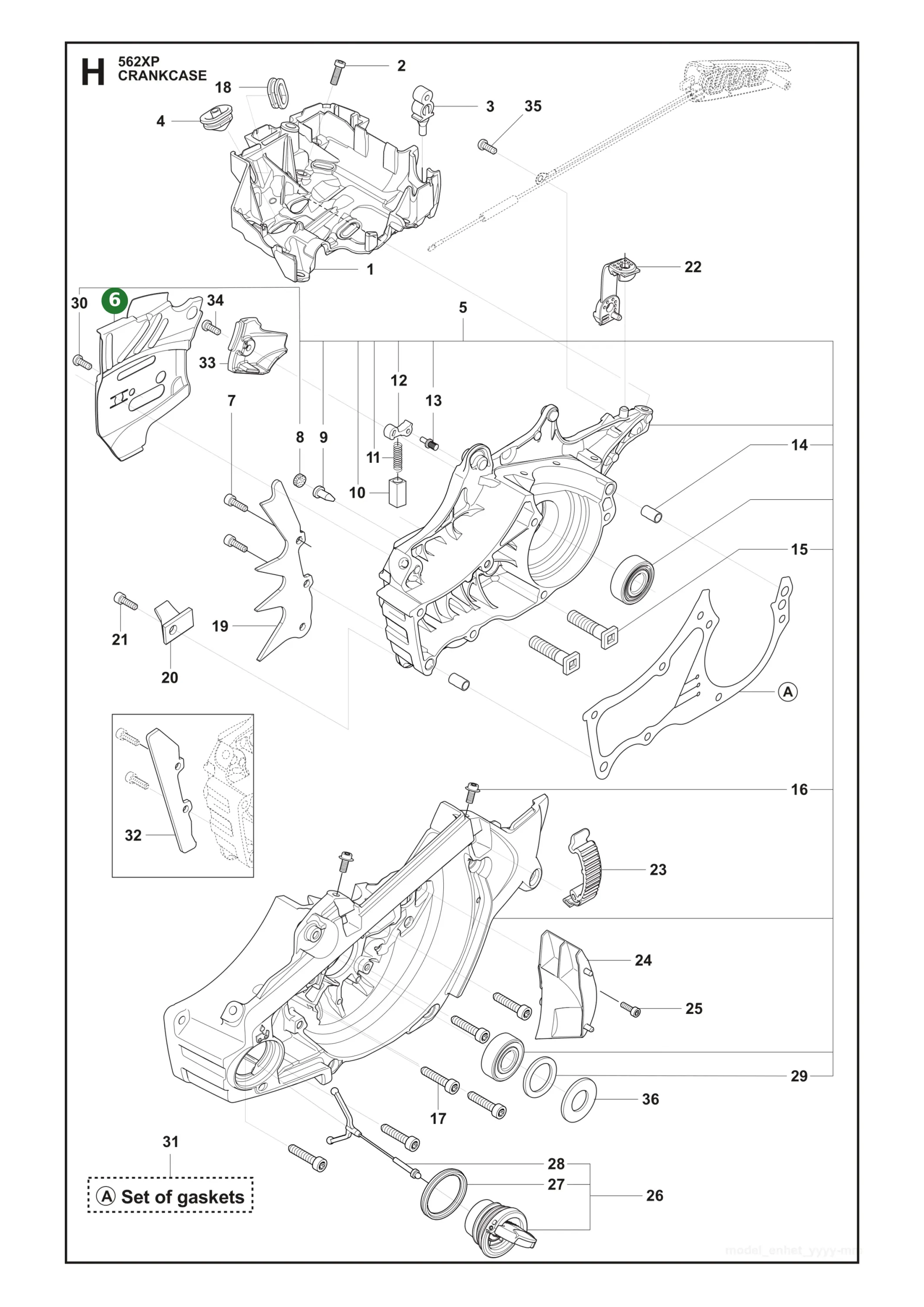 Kettenleitblech f&uuml;r Husqvarna Motors&auml;gen 556,...