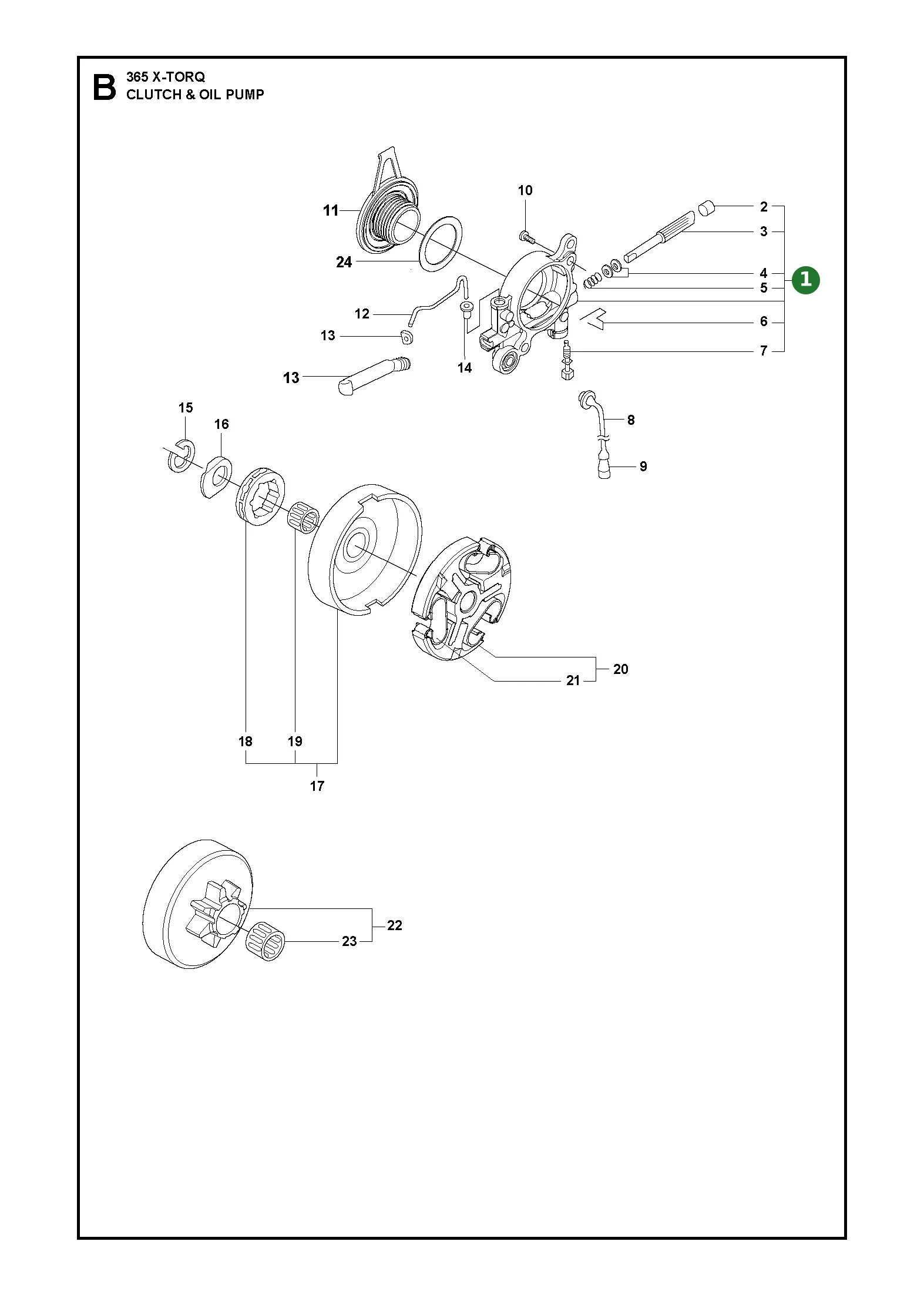 &Ouml;lpumpe Kpl. f&uuml;r Husqvarna Motors&auml;gen