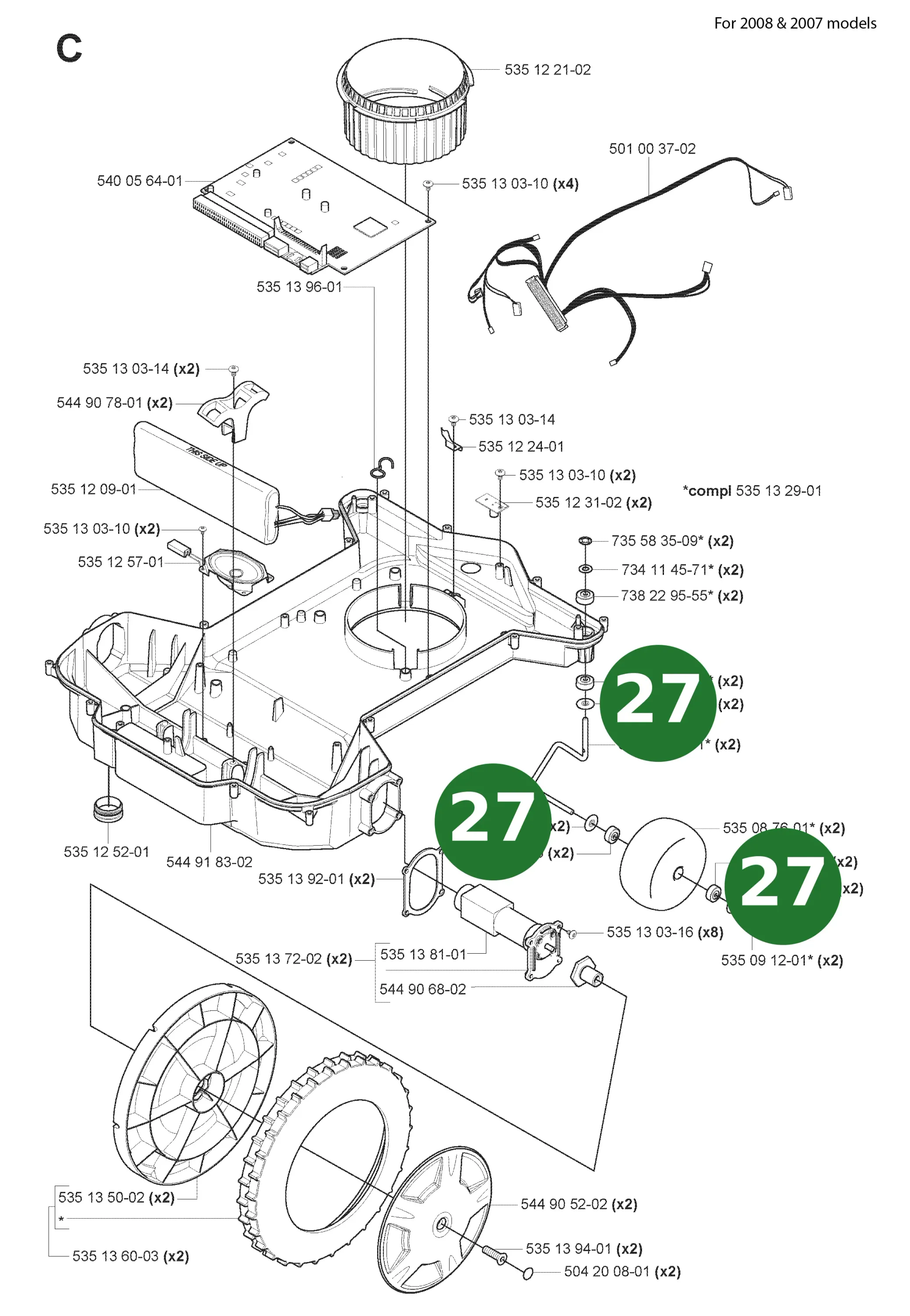 Husqvarna Abdeckung Vorderrad-Lager AM 220AC 230ACX bis...