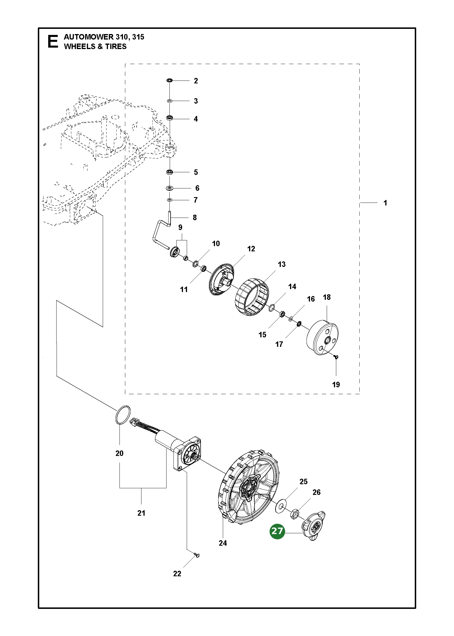 Orginal Husqvarna Radkappe f&uuml;r Hinterrad Automower...