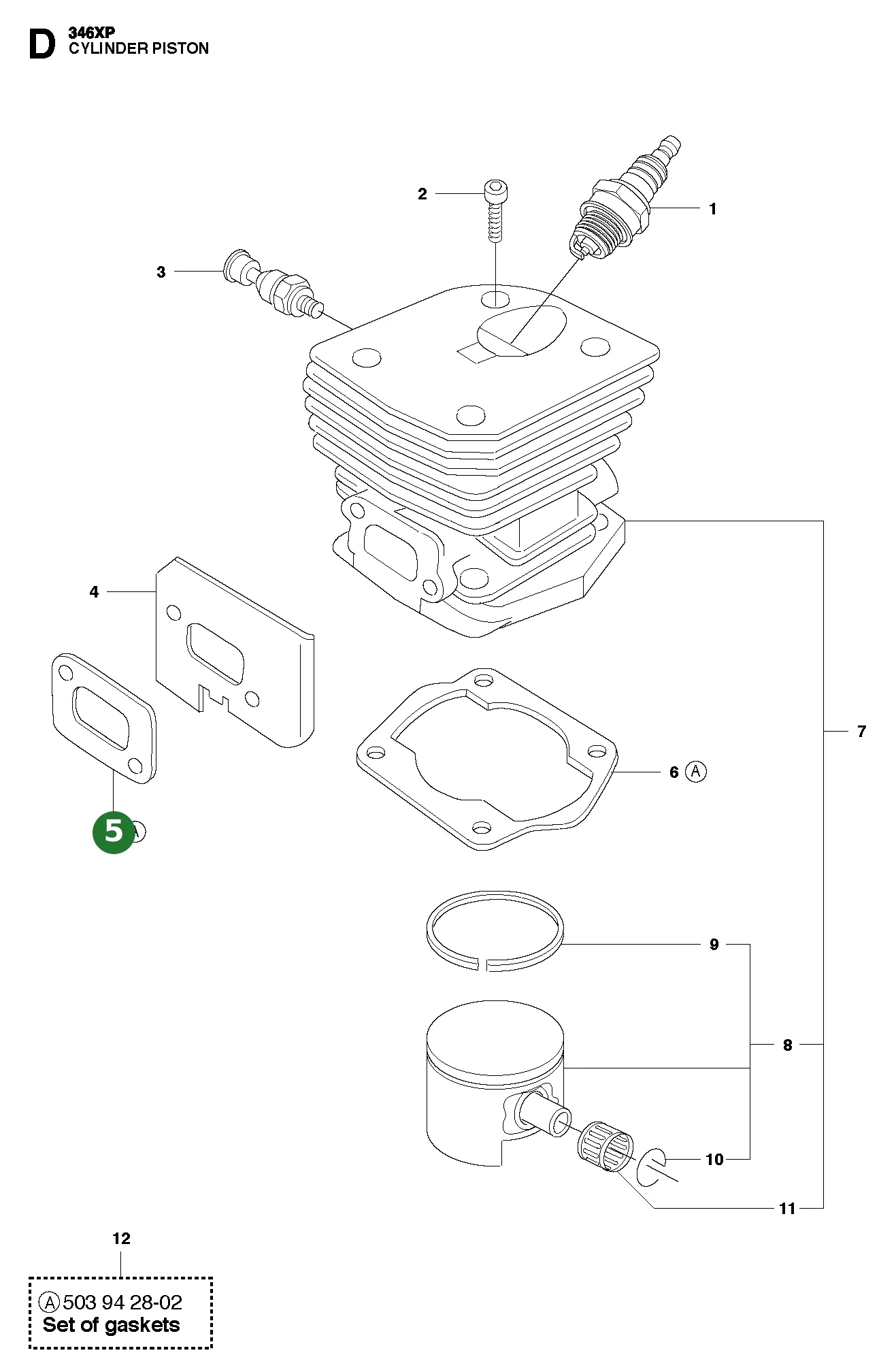 Dichtung f&uuml;r Husqvarna Motors&auml;gen 340, 345,...