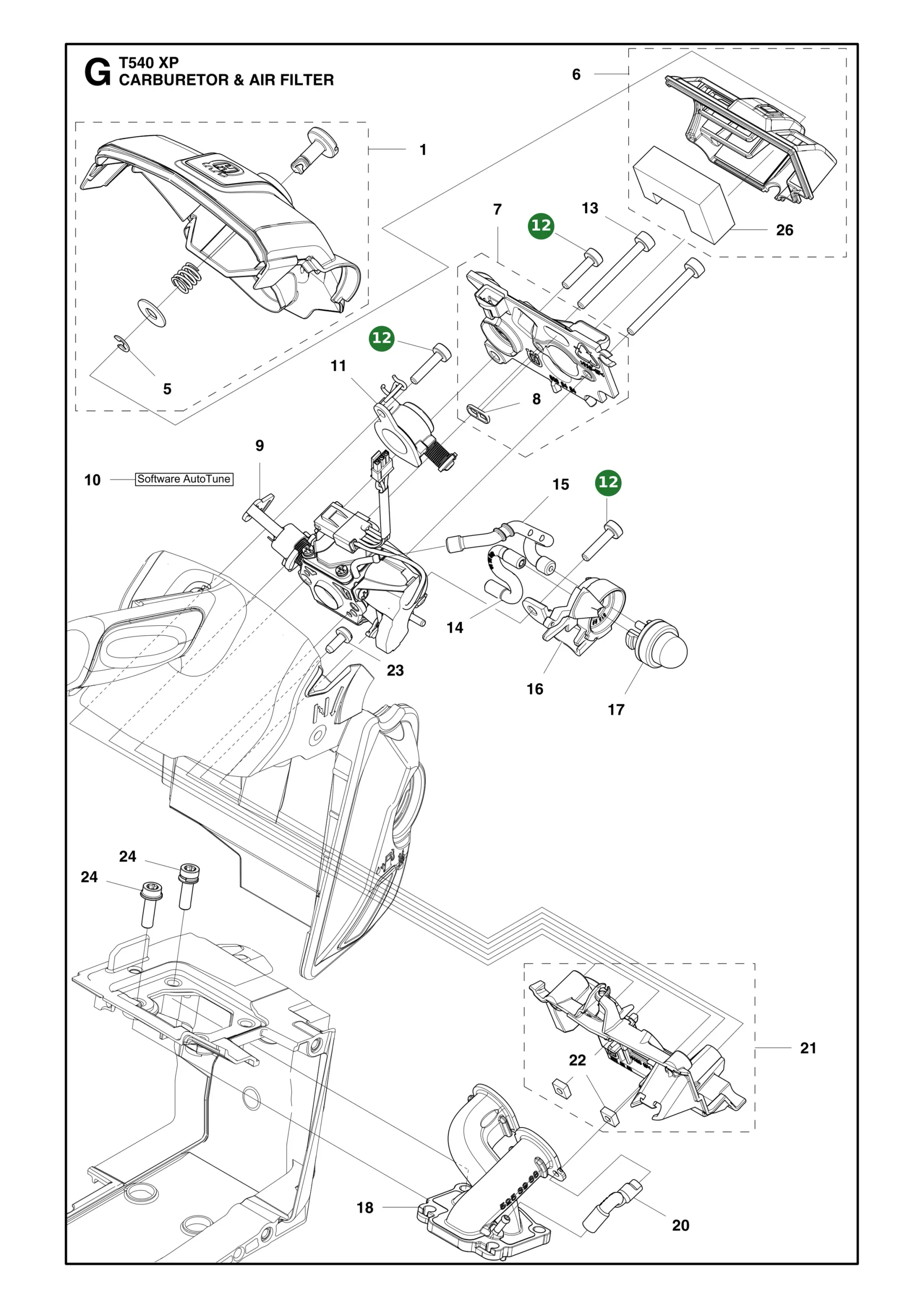 Schraube Itxsct f&uuml;r Husqvarna Motors&auml;gen T540...