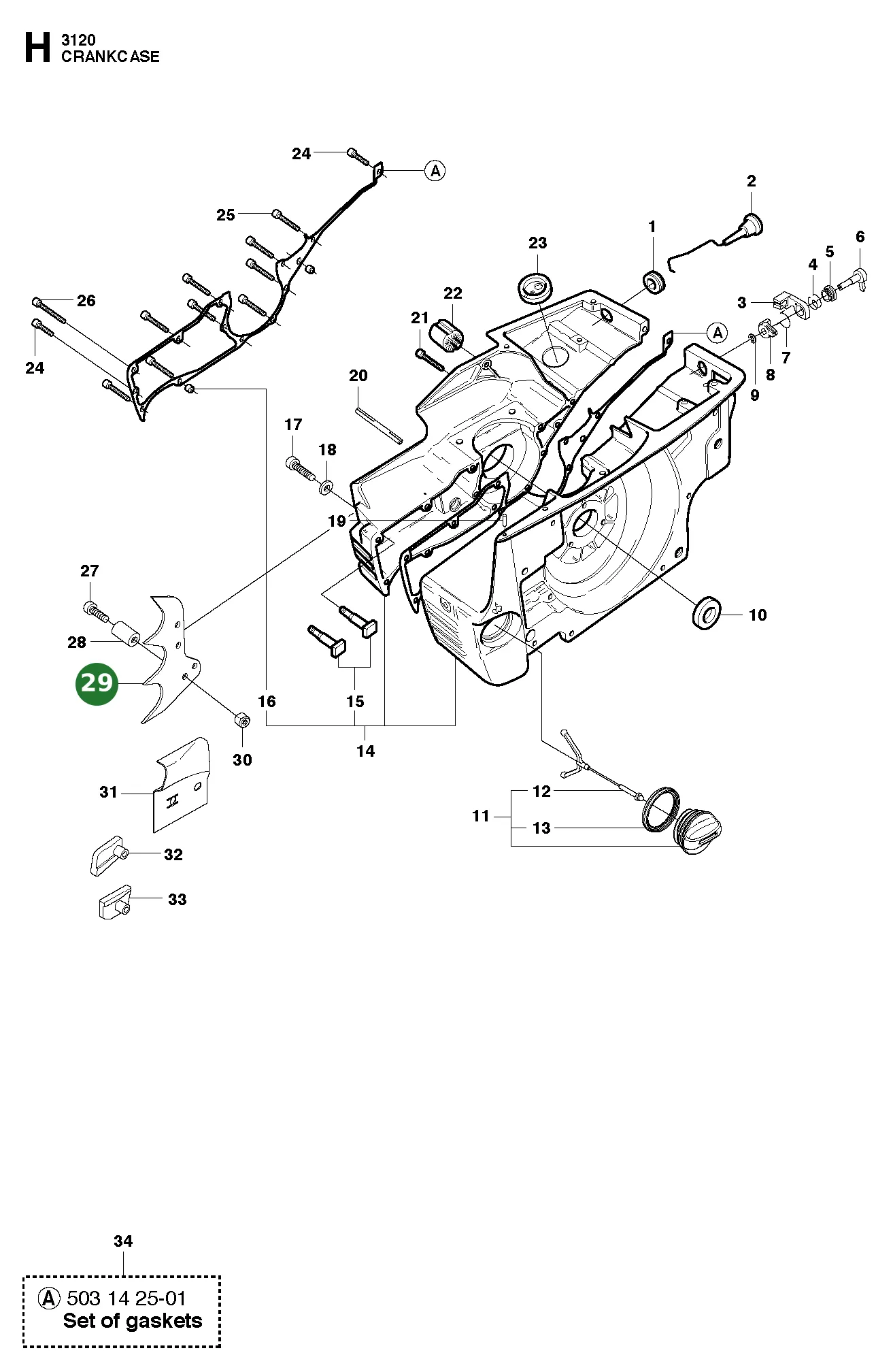 Spike f&uuml;r Husqvarna Motors&auml;gen 3120, 3120 XP