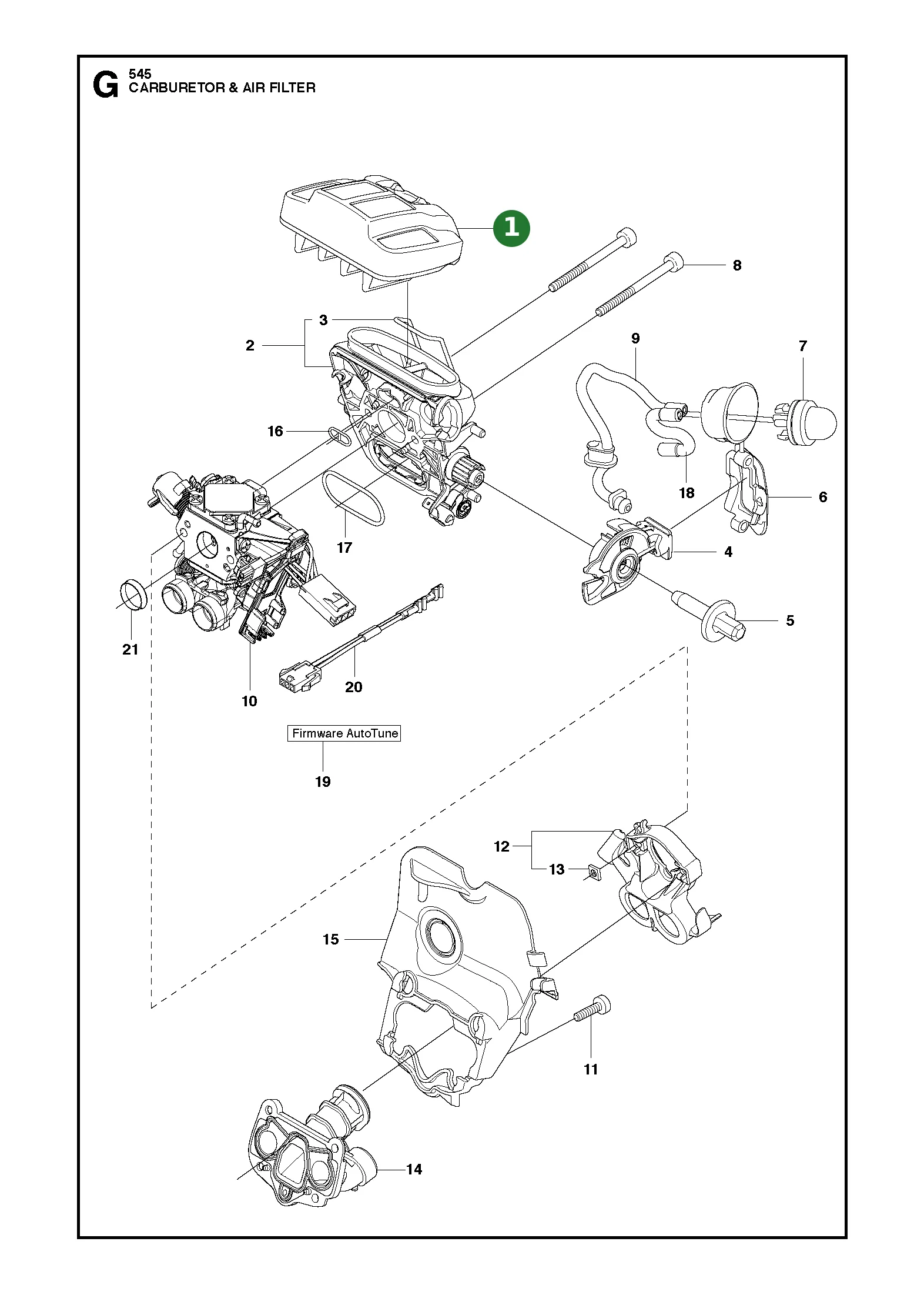 Luftfilter Kpl. f&uuml;r Husqvarna Motors&auml;gen 545,...
