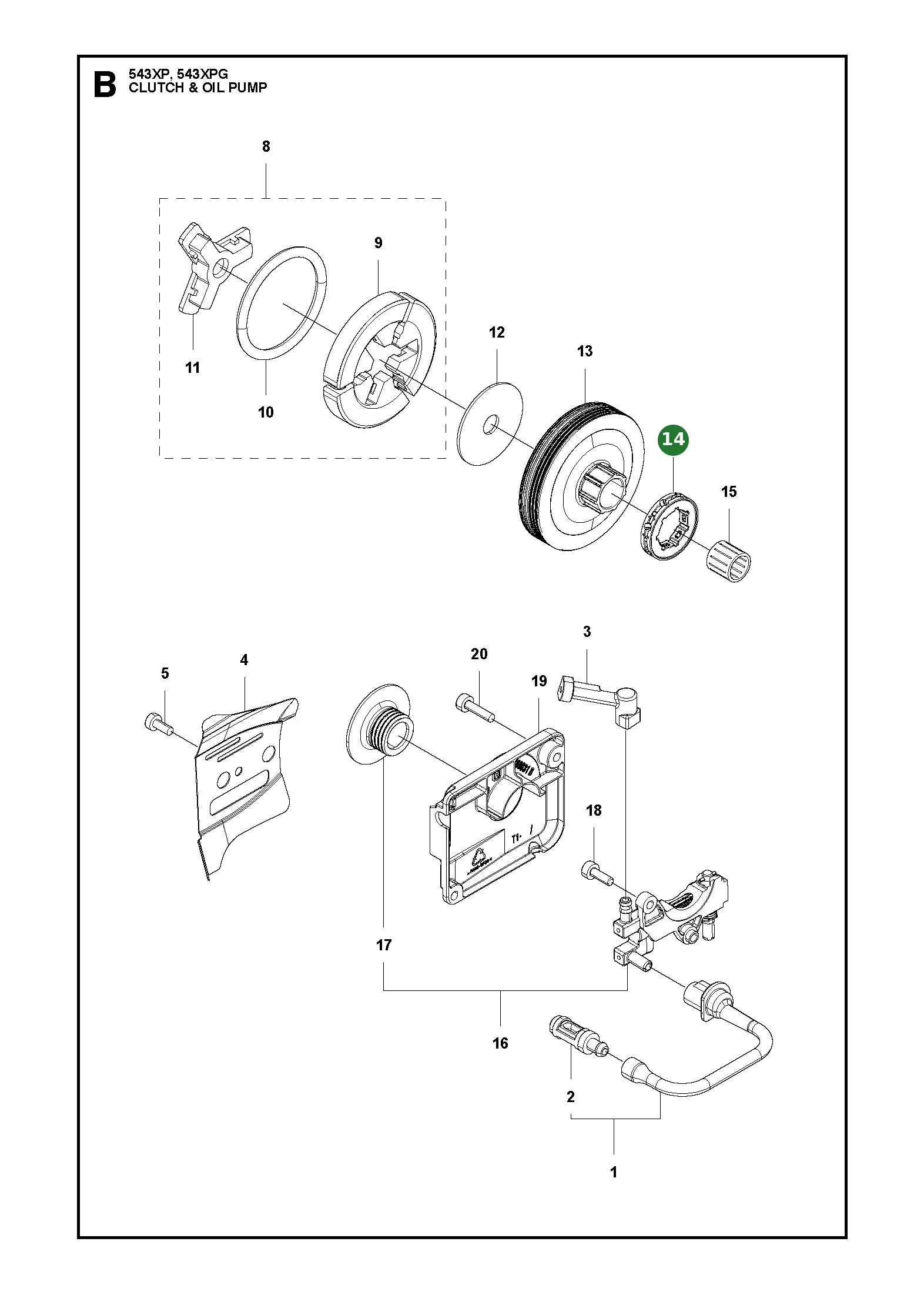 Ringritzel f&uuml;r Husqvarna Motors&auml;gen 543 XP, 543...