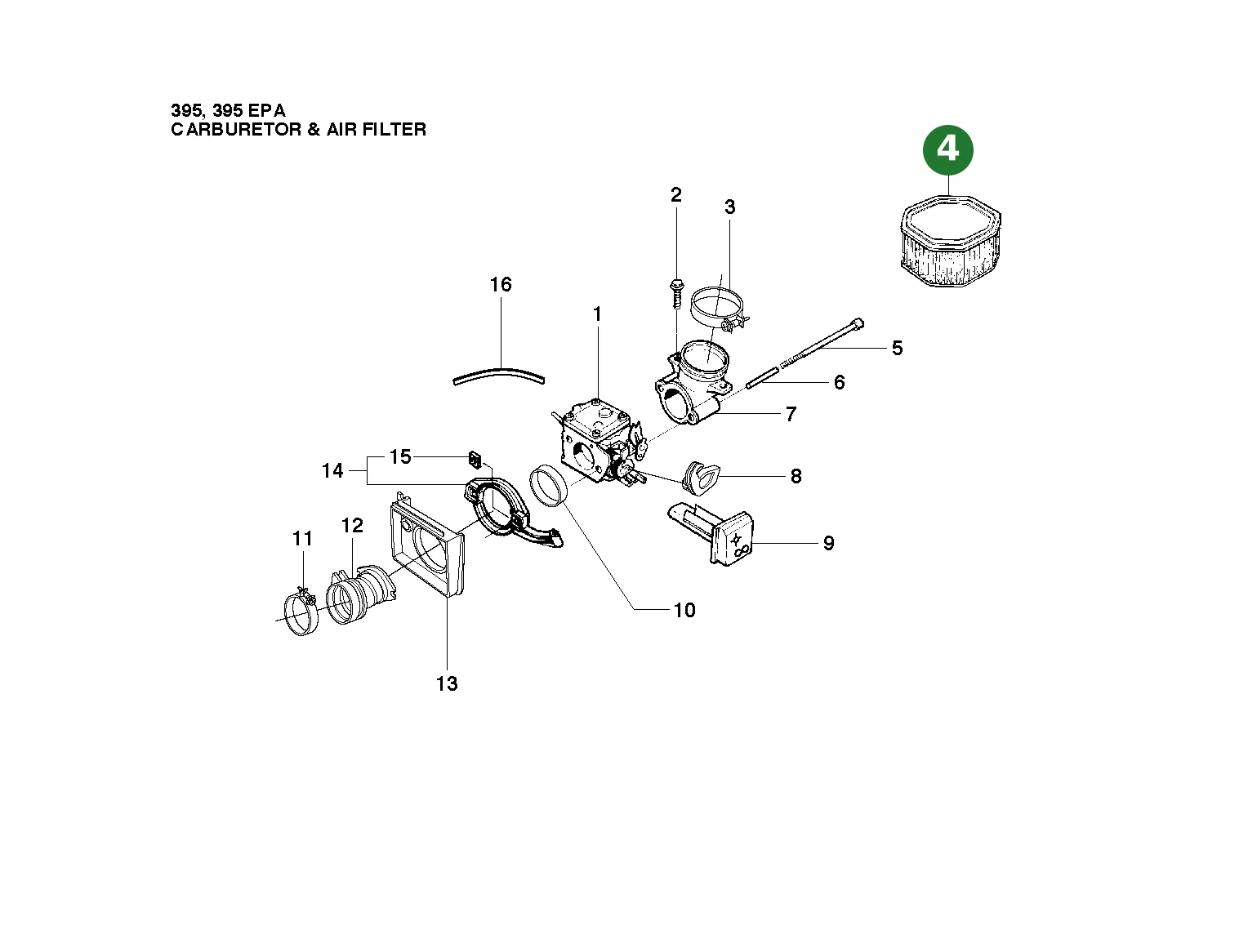 Luftfilter Kpl. f&uuml;r Husqvarna Motors&auml;gen 394...