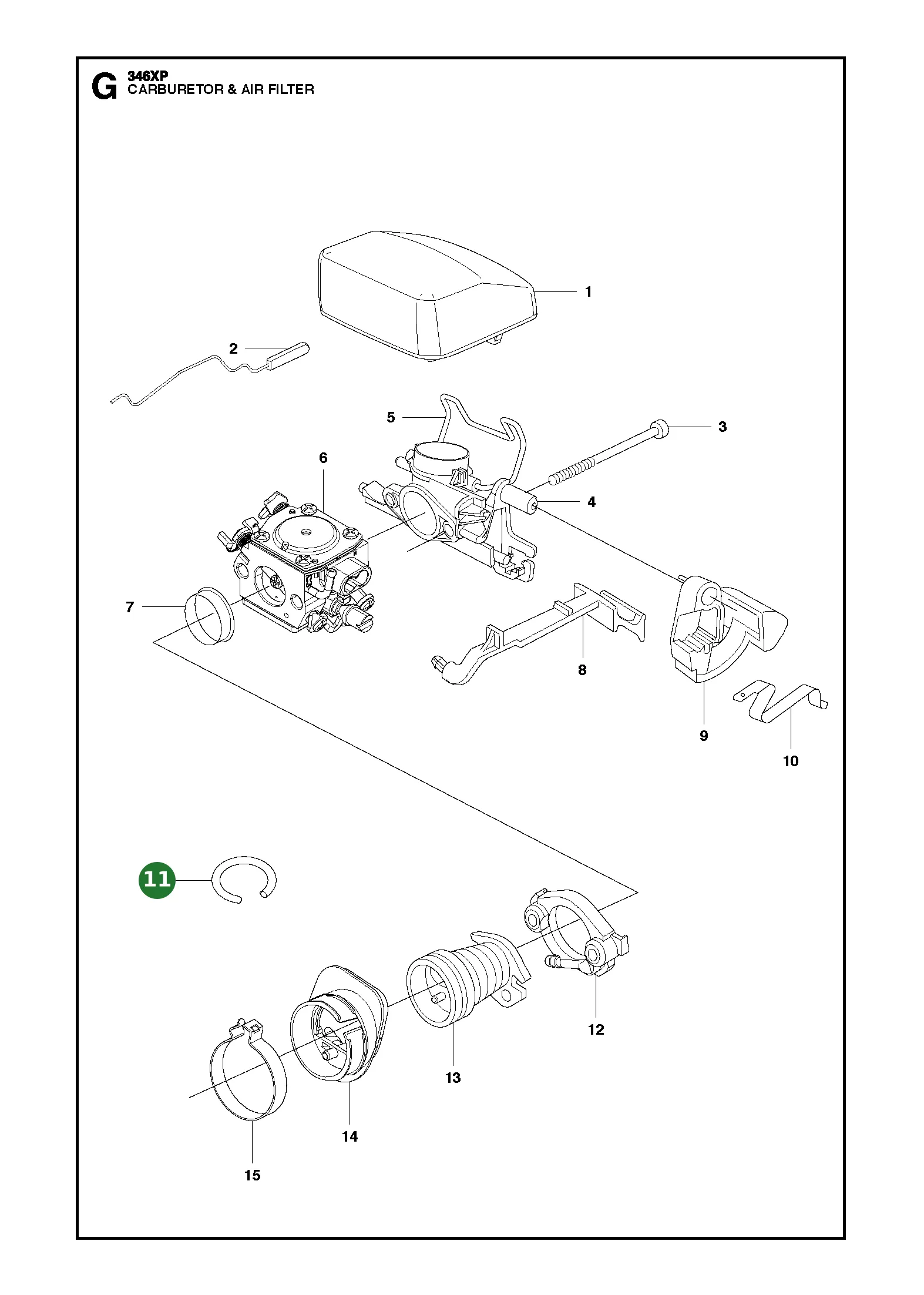 Schlauch f&uuml;r Husqvarna Motors&auml;gen 340, 351, 345...