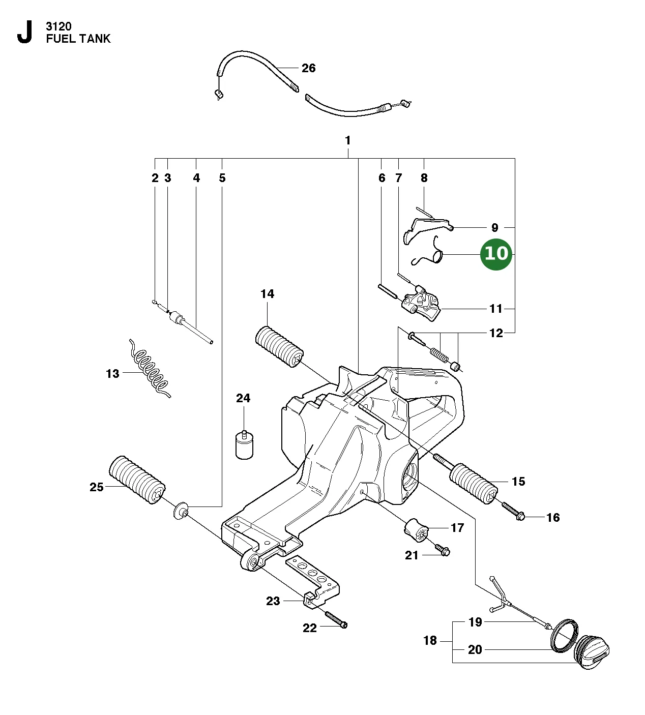 Feder f&uuml;r Husqvarna Motors&auml;gen 3120, 3120 XP
