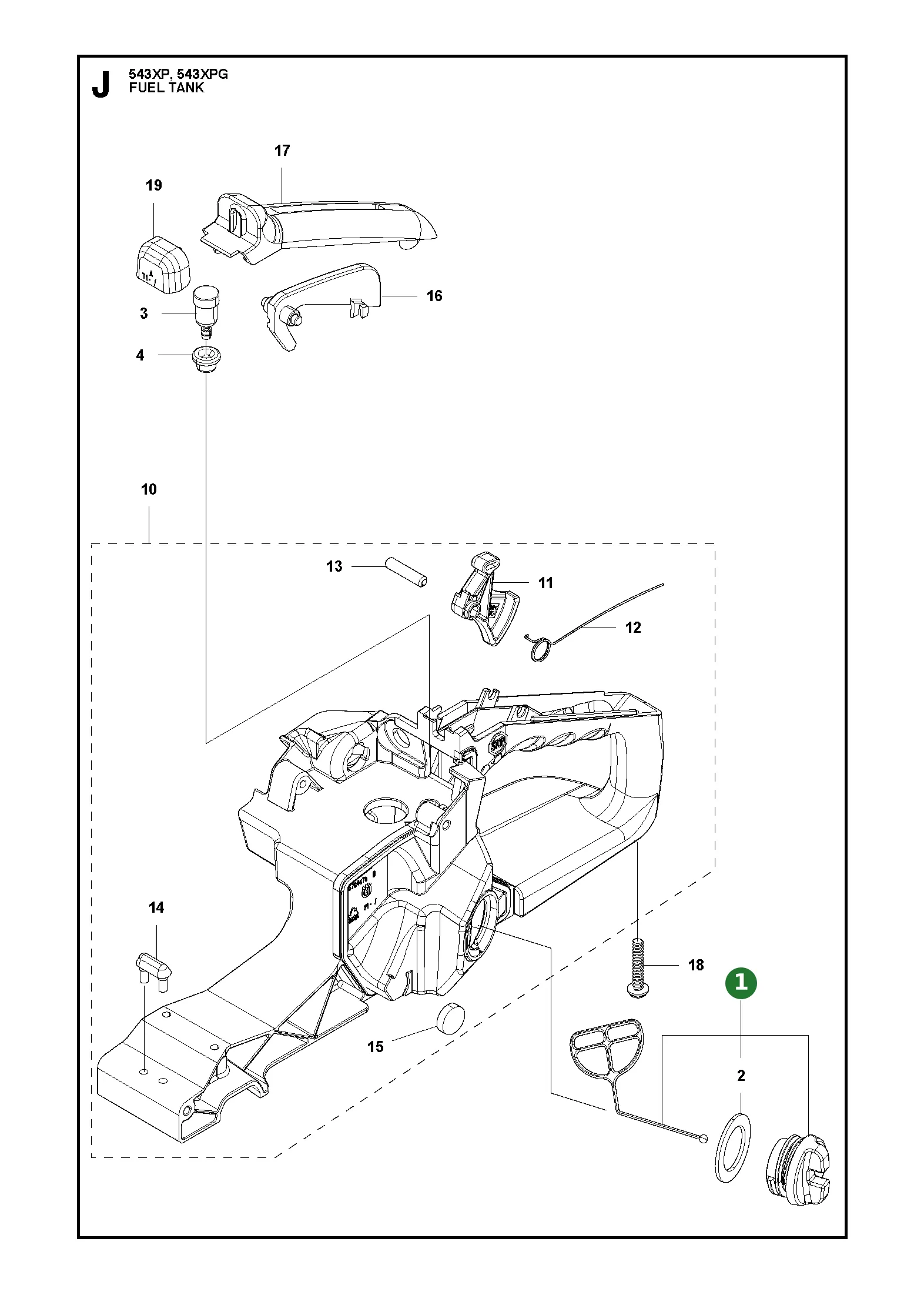 Tankdeckel Kpl. f&uuml;r Husqvarna Motors&auml;gen 543...
