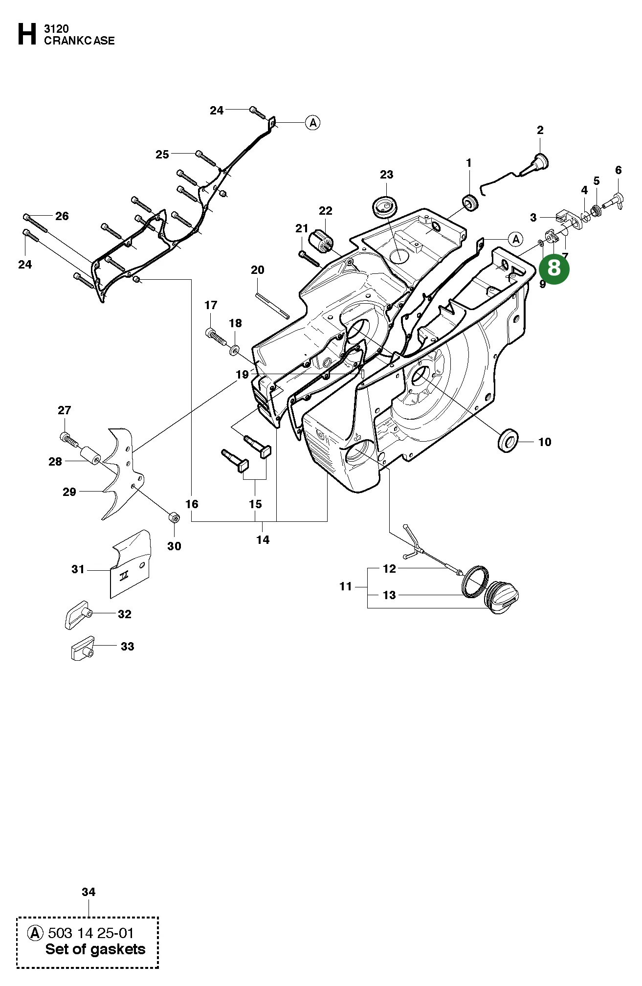 Draw Lever f&uuml;r Husqvarna Motors&auml;gen 3120, 3120 XP