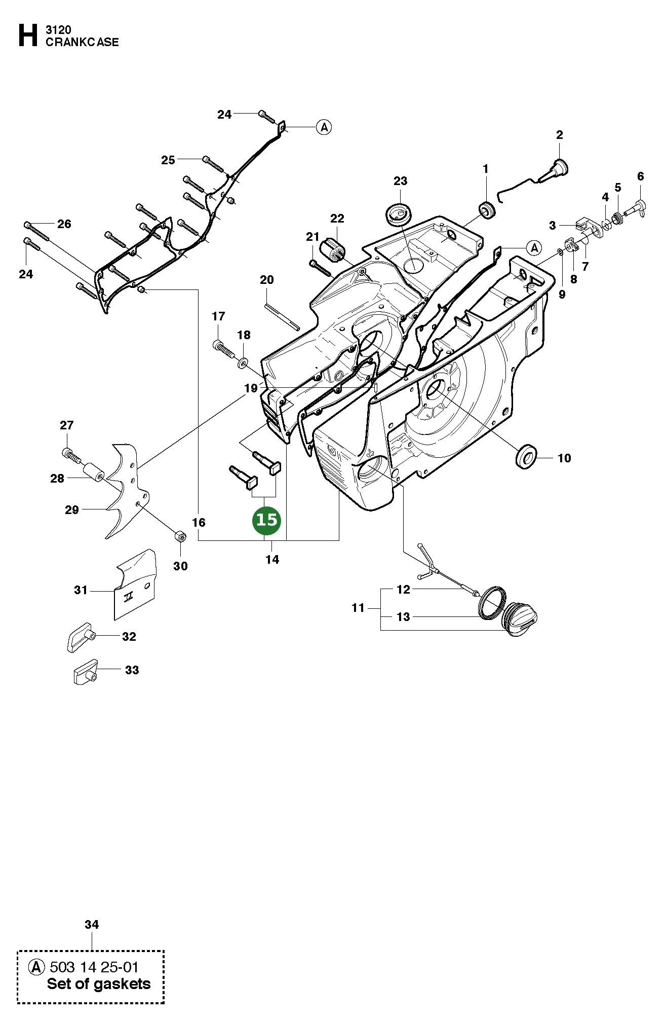 Schienenbolzen f&uuml;r Husqvarna Motors&auml;gen 61, 66,...