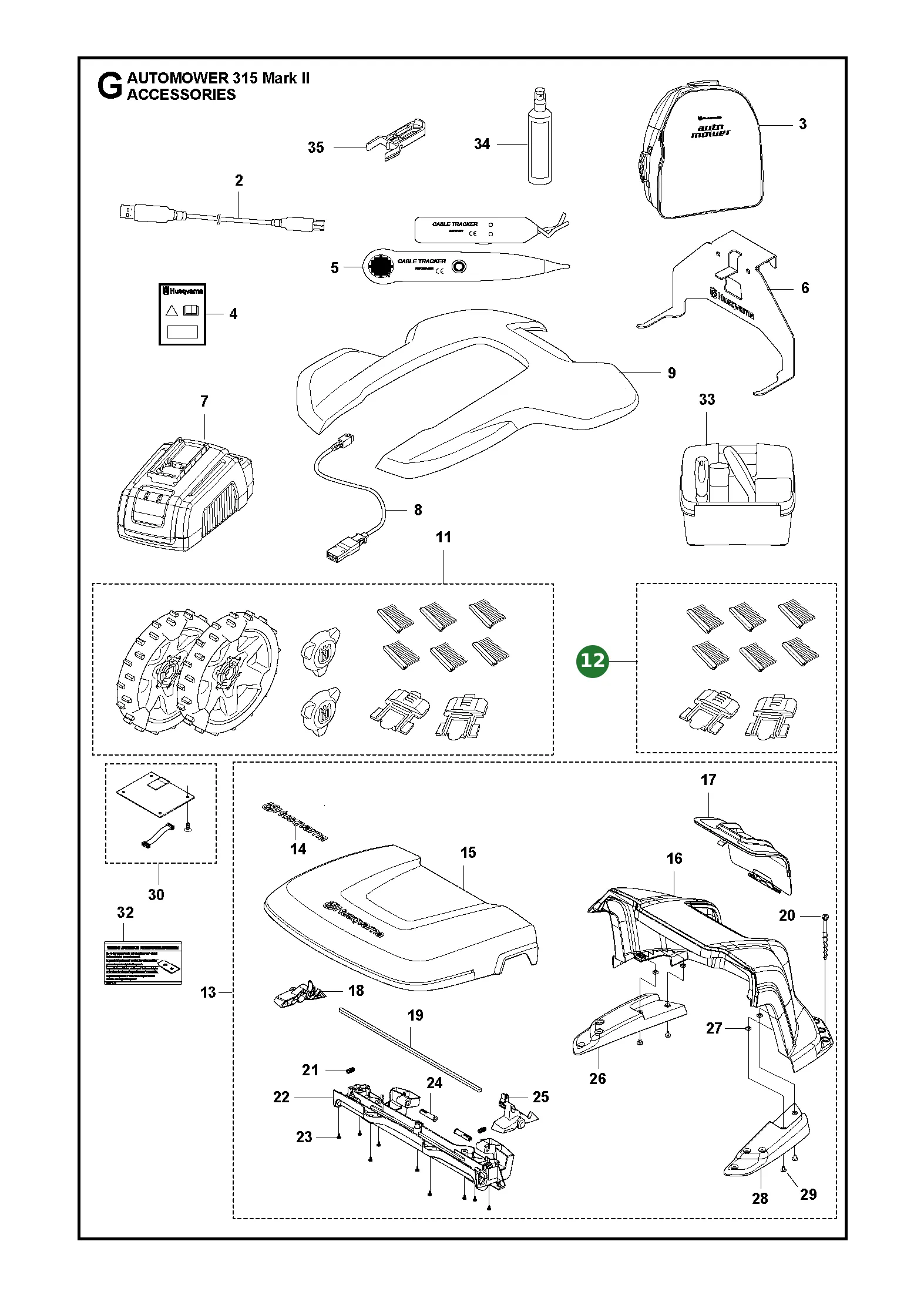 Husqvarna Radb&uuml;rstensatz Startkit f&uuml;r AM 305,...