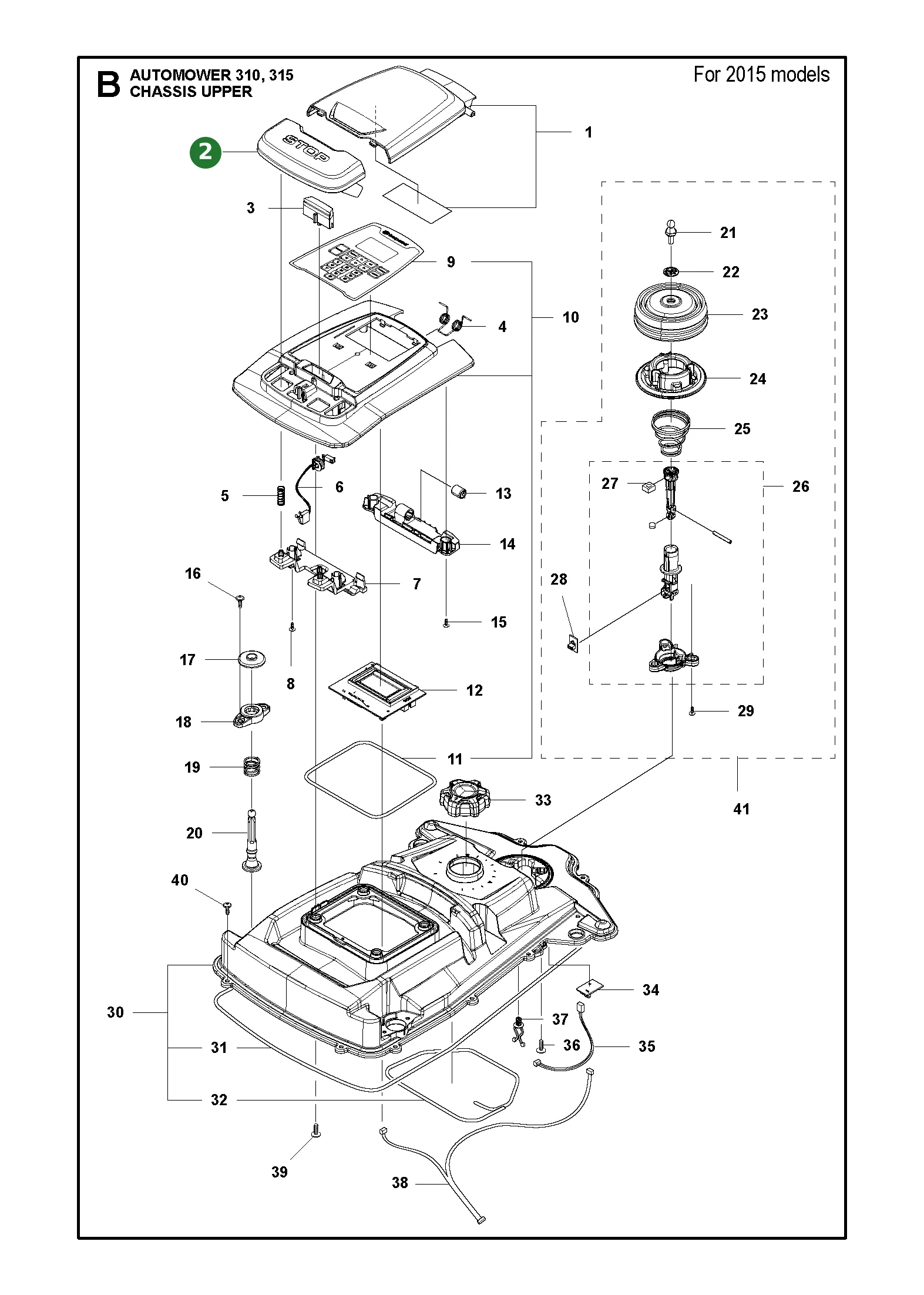 Knopf f&uuml;r Husqvarna Automower 310, 315, 315X,...