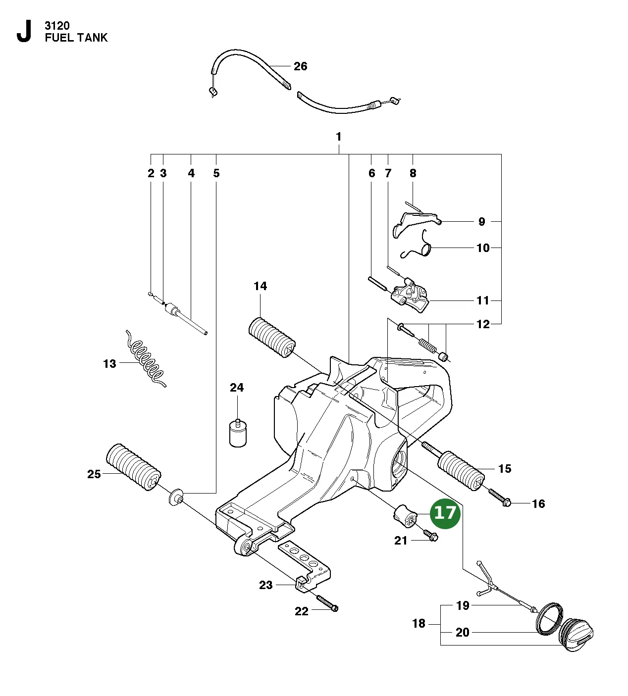 Vibrationsd&auml;mpfer f&uuml;r Husqvarna Motors&auml;gen...