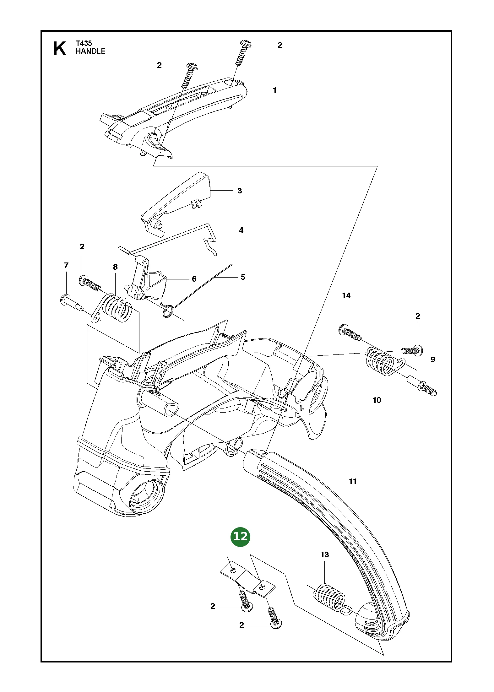 Band f&uuml;r Husqvarna Motors&auml;gen T435