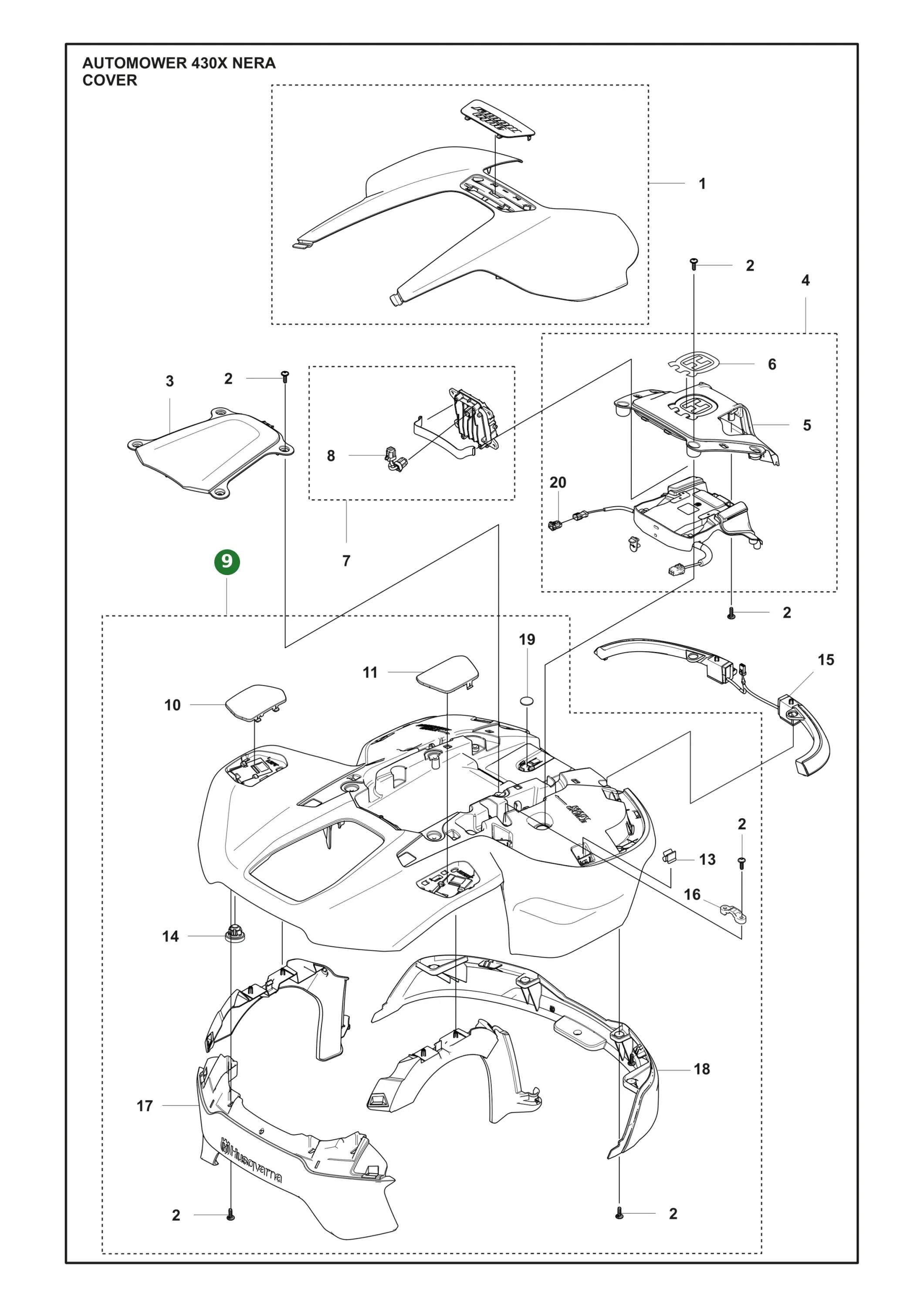 Original Husqvarna Abdeckungs-Baugruppe f&uuml;r...