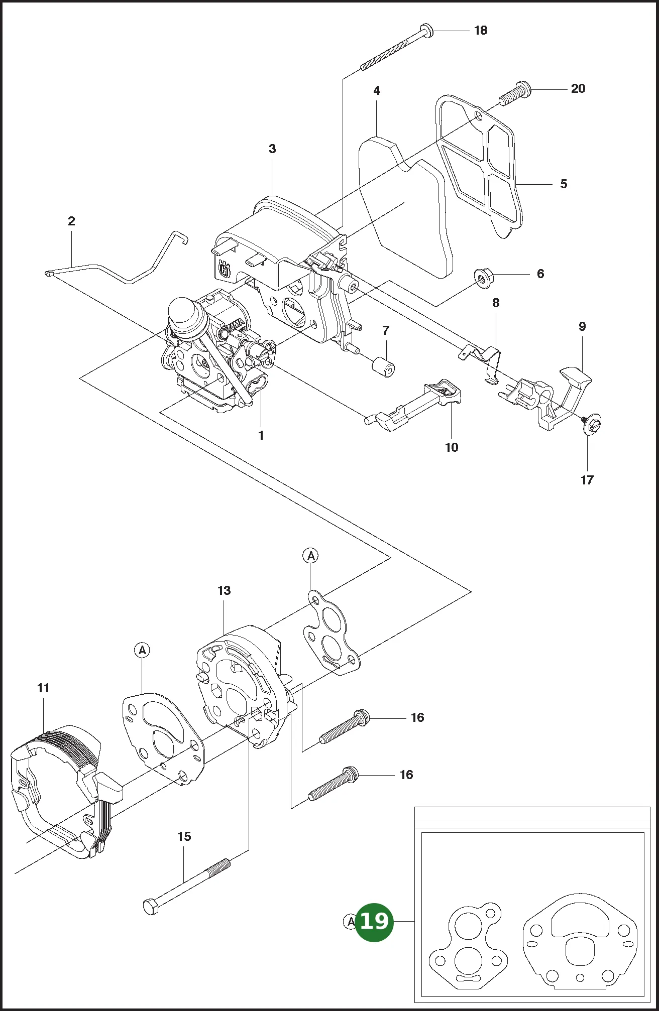 Dichtungssatz f&uuml;r Husqvarna Motors&auml;gen