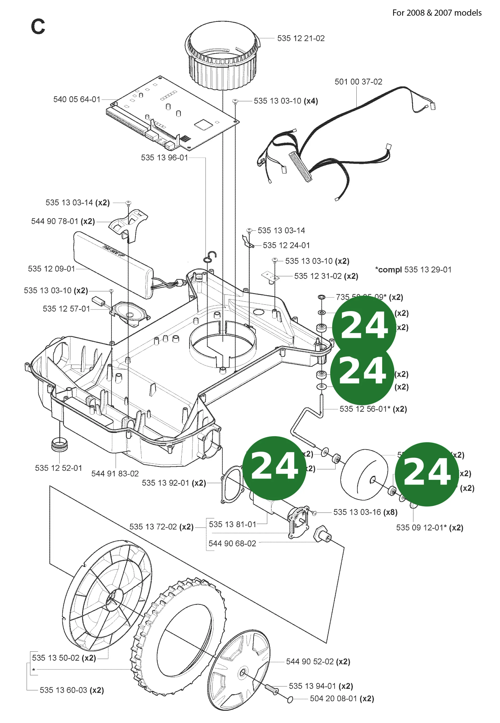 Kugellager f&uuml;r Husqvarna Automower 220 AC, G1...