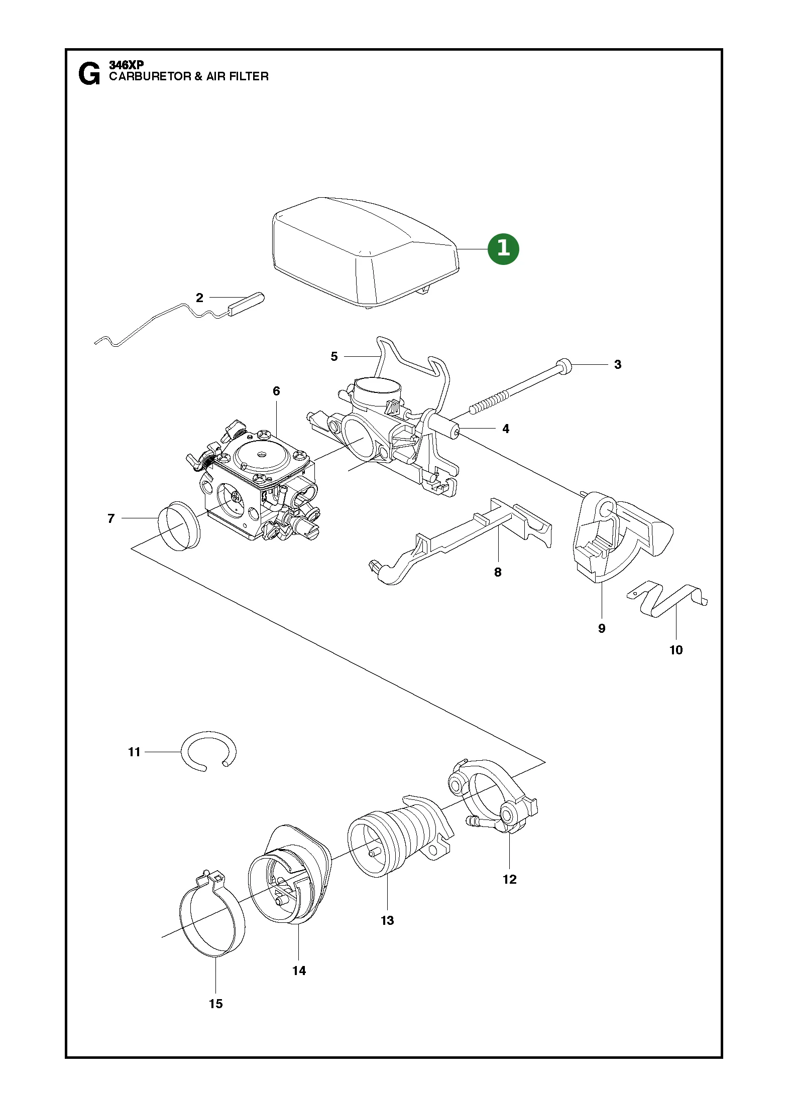 Luftfilter f&uuml;r Husqvarna Motors&auml;gen 346 XP, 346...